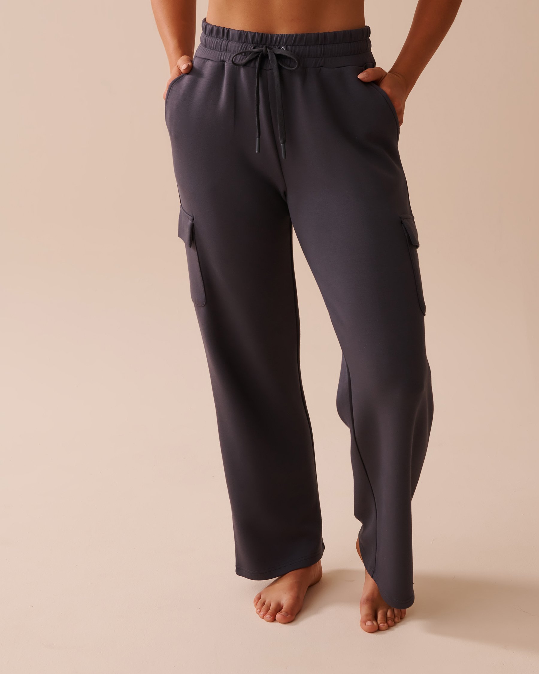 LA VIE EN ROSE Wide Leg Pants Anthracite 50200077 - View1