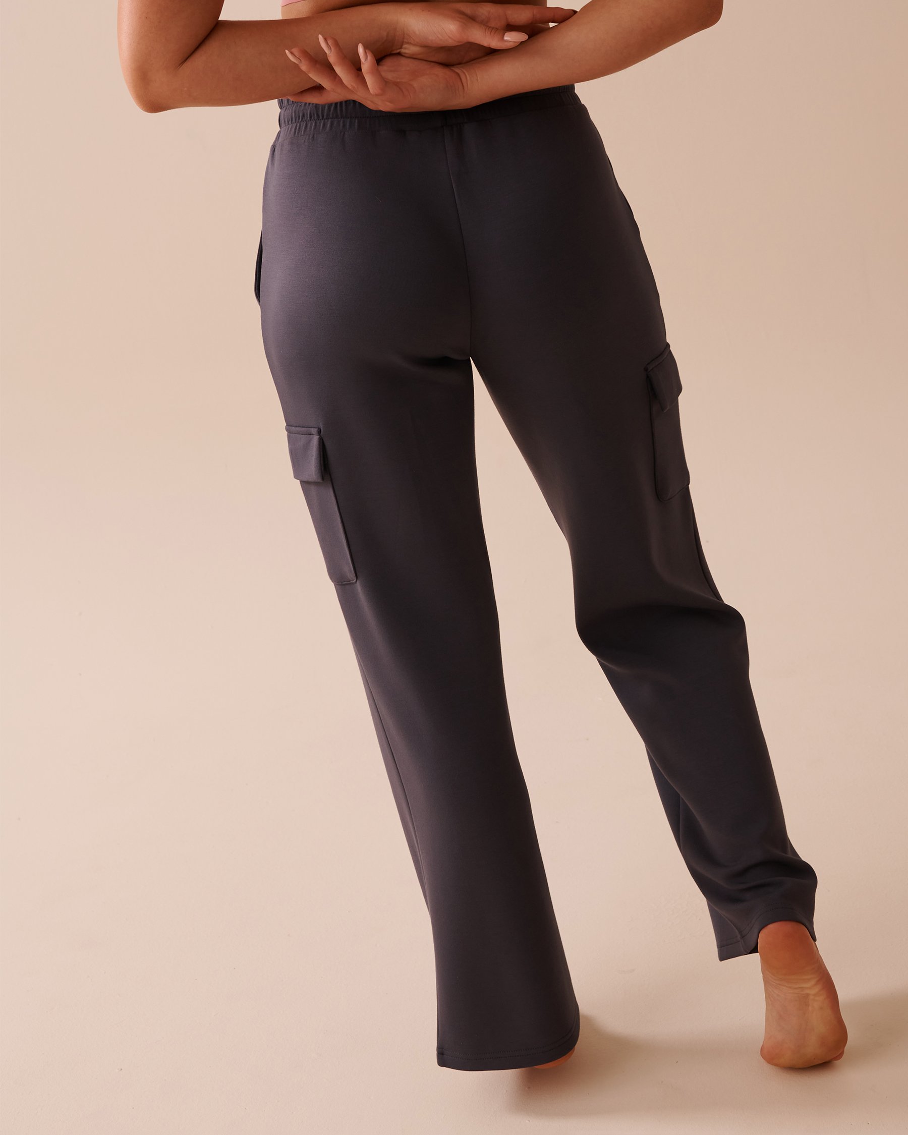 LA VIE EN ROSE Wide Leg Pants Anthracite 50200077 - View2