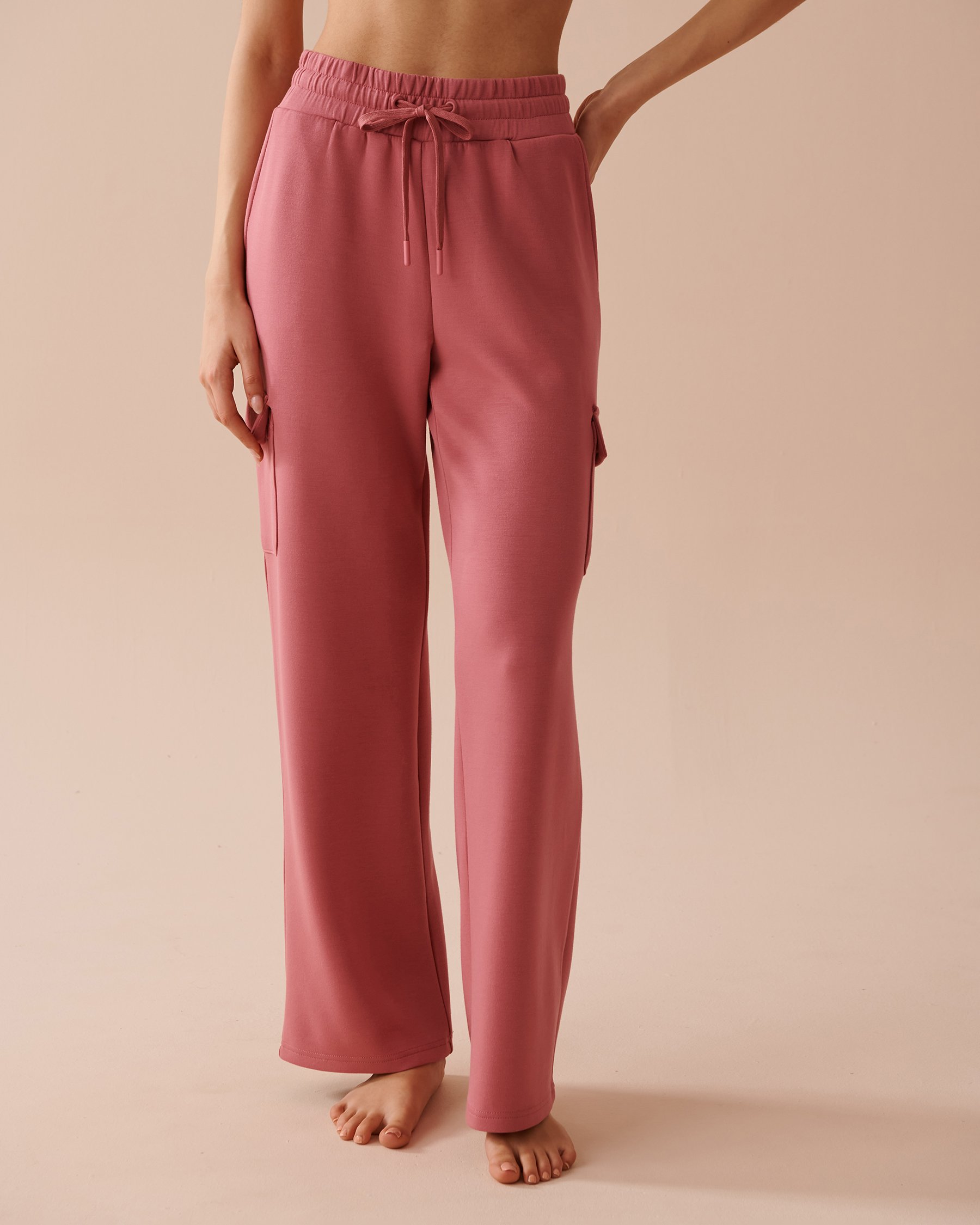 LA VIE EN ROSE Wide Leg Pants Dusty Pink 50200077 - View1