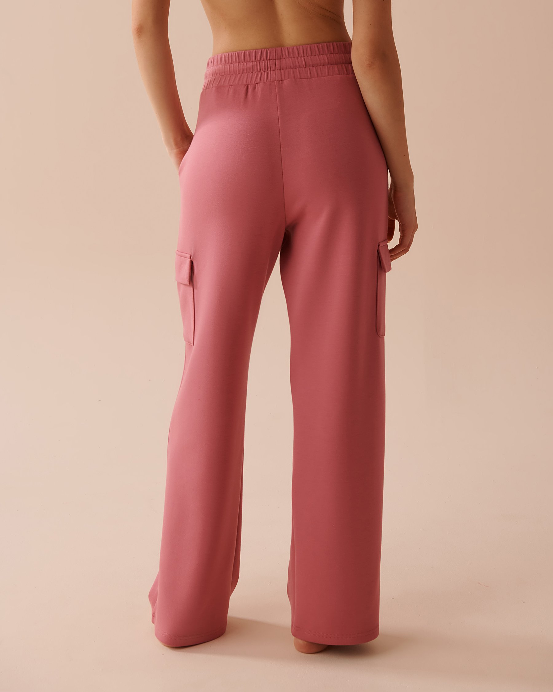 LA VIE EN ROSE Wide Leg Pants Dusty Pink 50200077 - View3