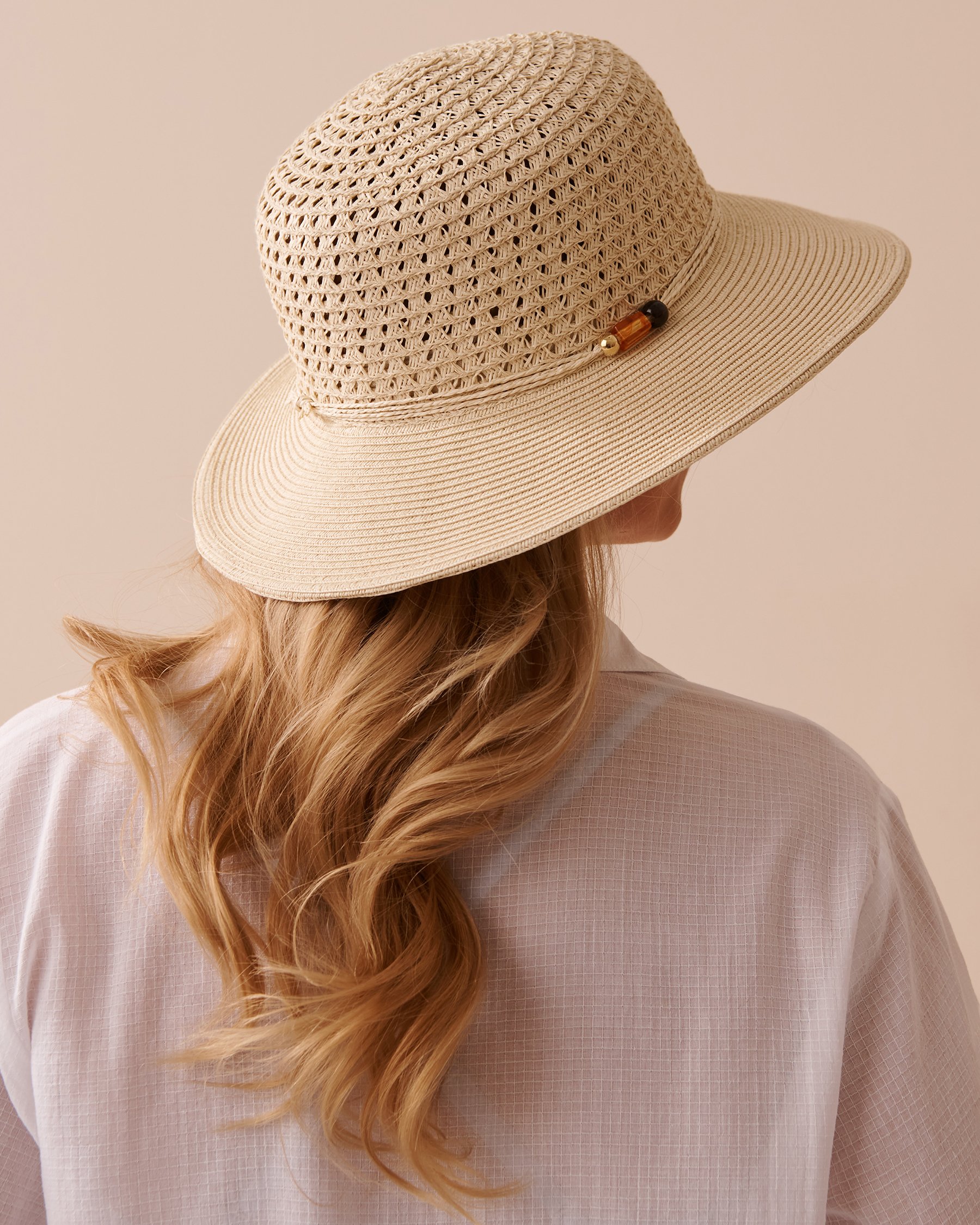 LA VIE EN ROSE AQUA Beaded Beach Hat Sand 80500098 - View2