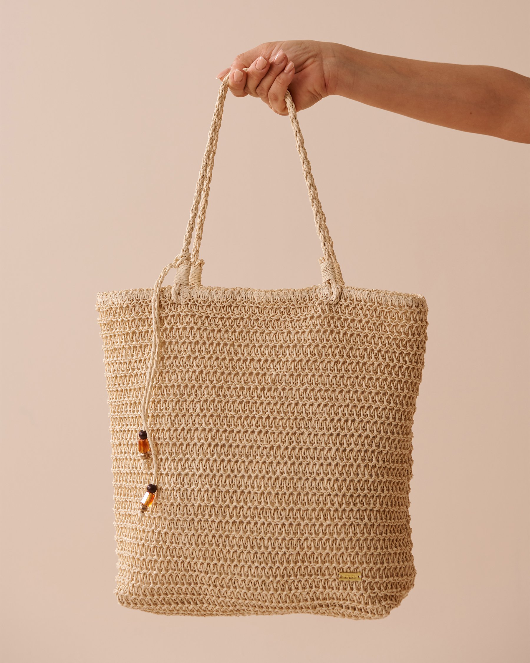LA VIE EN ROSE AQUA Straw Bag Sand 80500099 - View3
