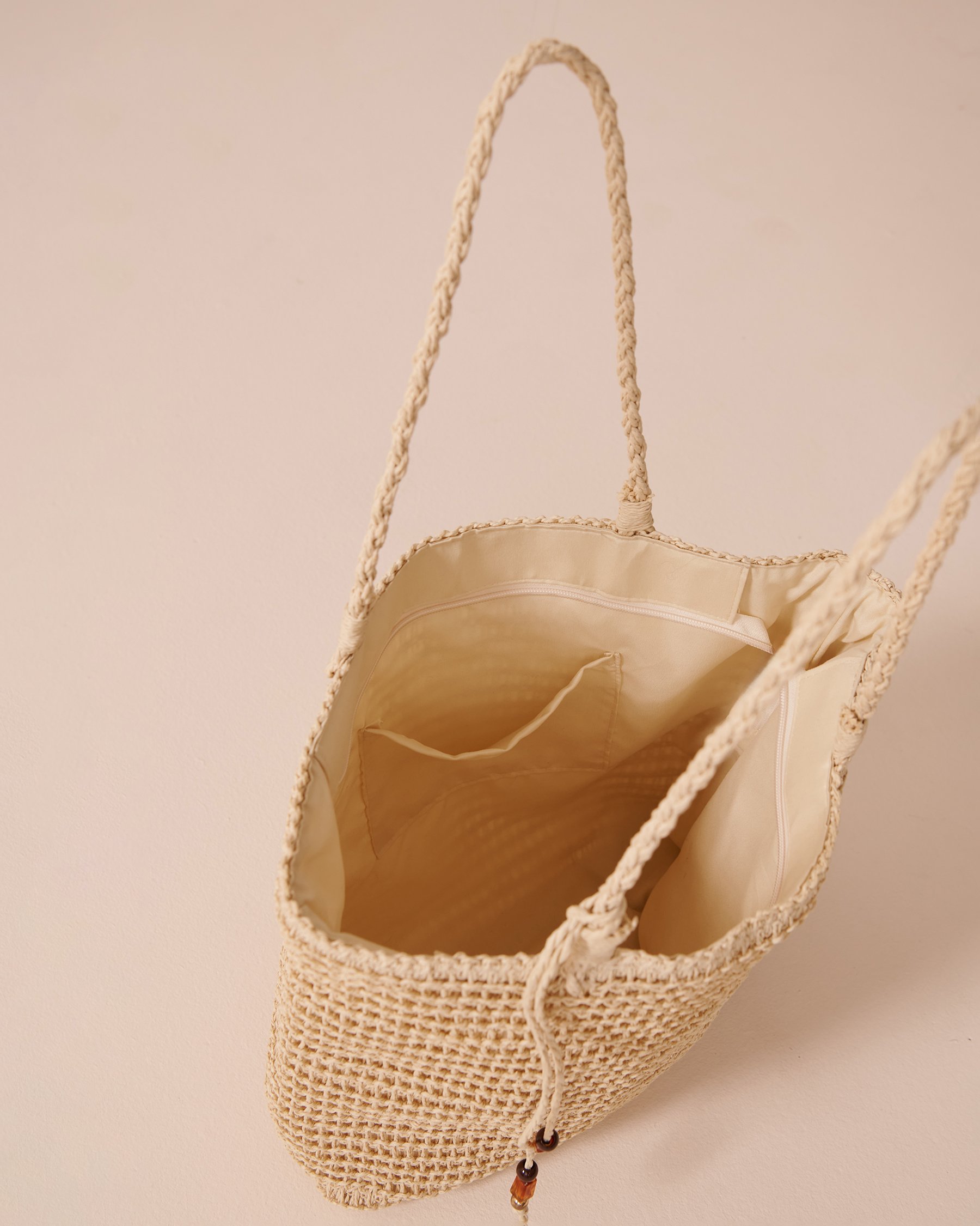 LA VIE EN ROSE AQUA Straw Bag Sand 80500099 - View2