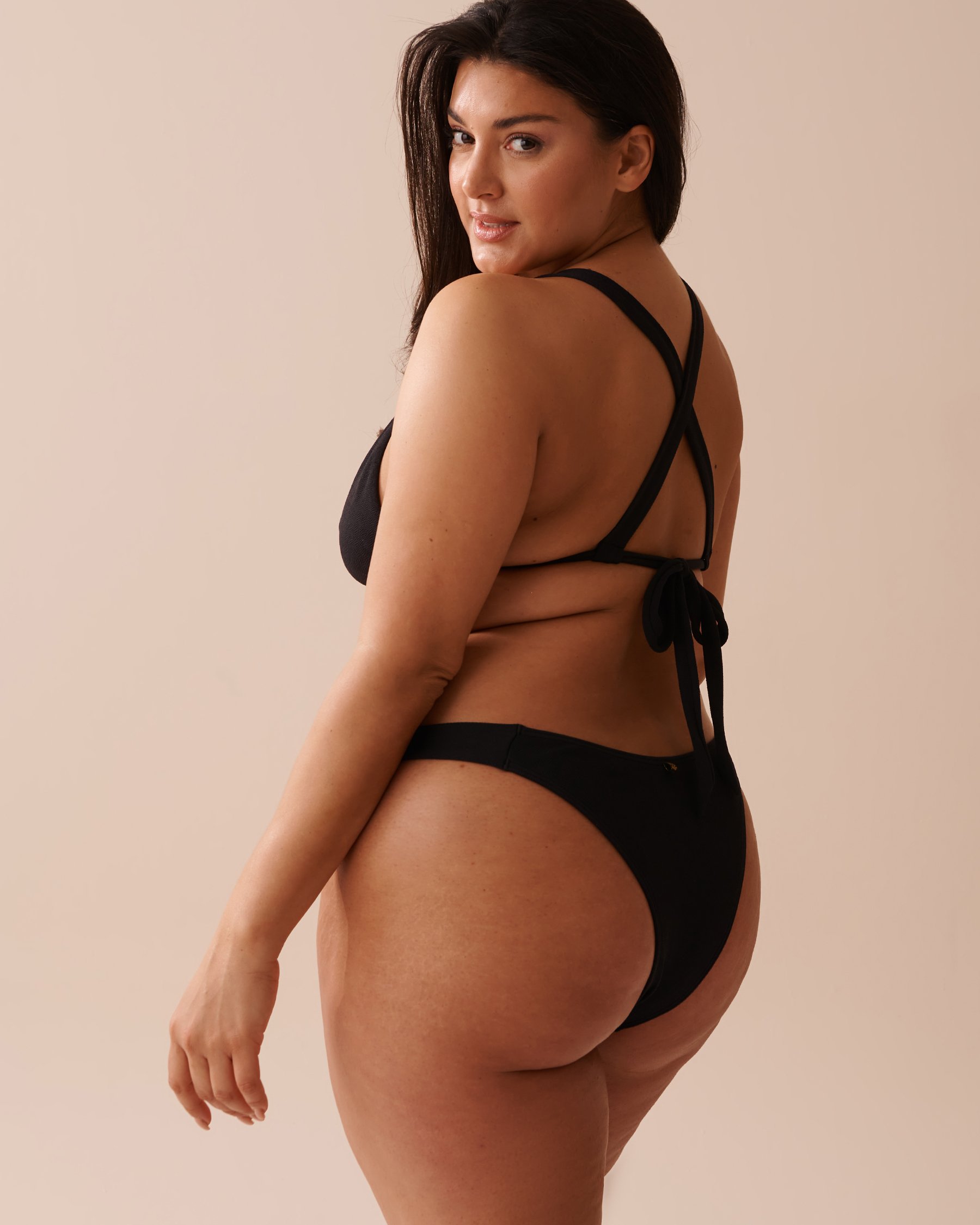 LA VIE EN ROSE AQUA Haut de bikini triangle en fibres recyclées SOLID Noir 70100631 - Voir9