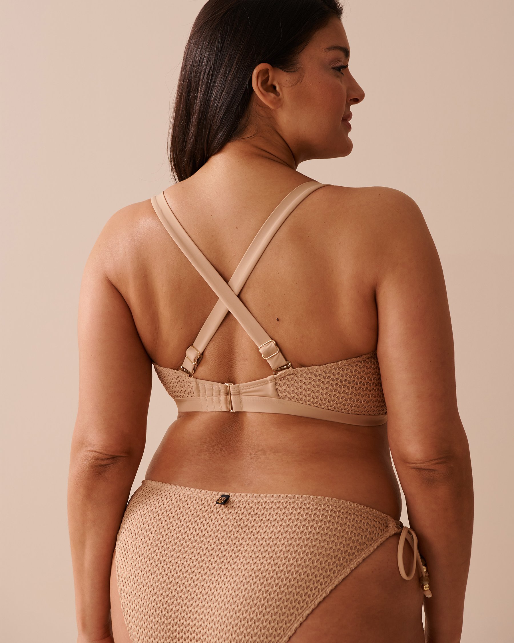 LA VIE EN ROSE AQUA Haut de bikini bralette armature en V bonnet D en crochet COCONUT Noix de coco 70200136 - View3