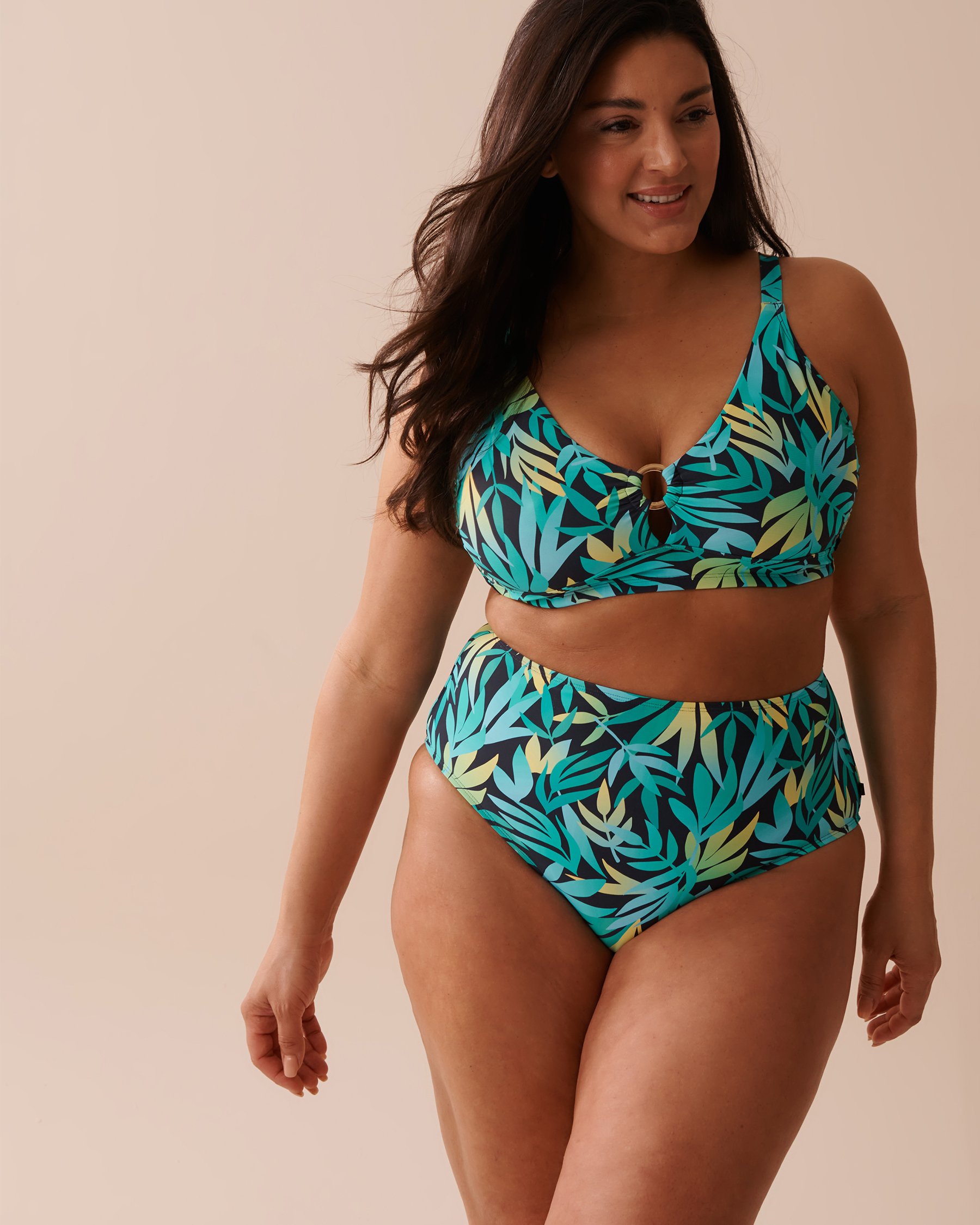 LA VIE EN ROSE AQUA Bas de bikini taille haute RAINFOREST Forêt tropicale 70300590 - View6