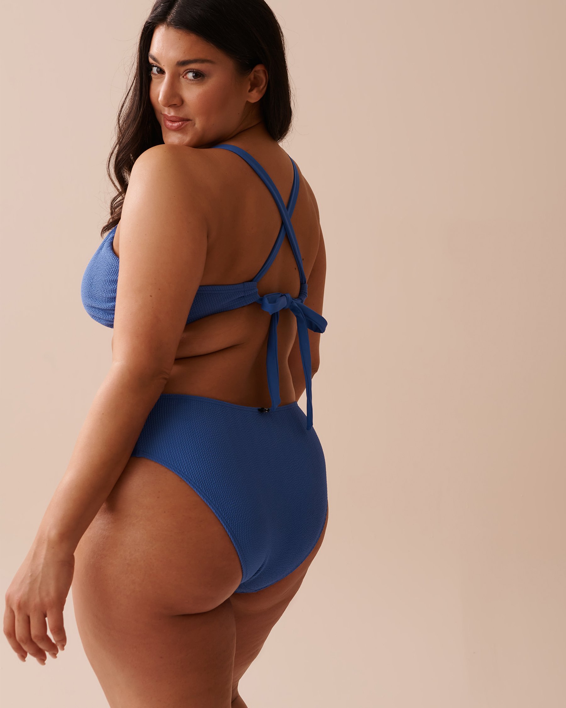 LA VIE EN ROSE AQUA Haut de bikini triangle bonnet D texturé TWILIGHT BLUE Bleu crépuscule 70200133 - Voir6