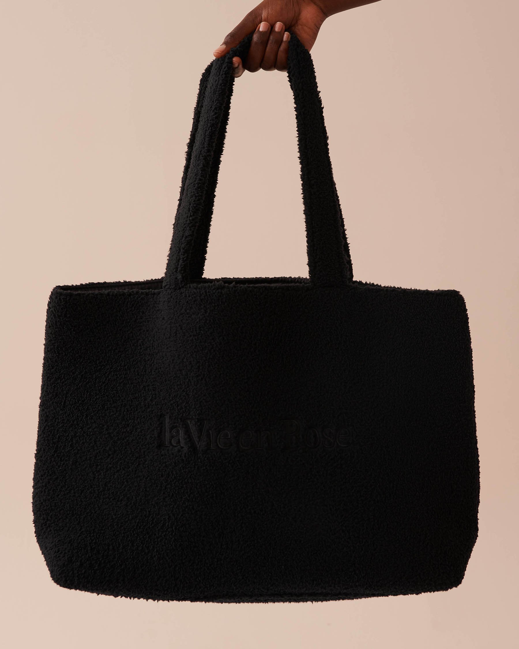 LA VIE EN ROSE Sherpa Tote Bag Black 40700345 - View2