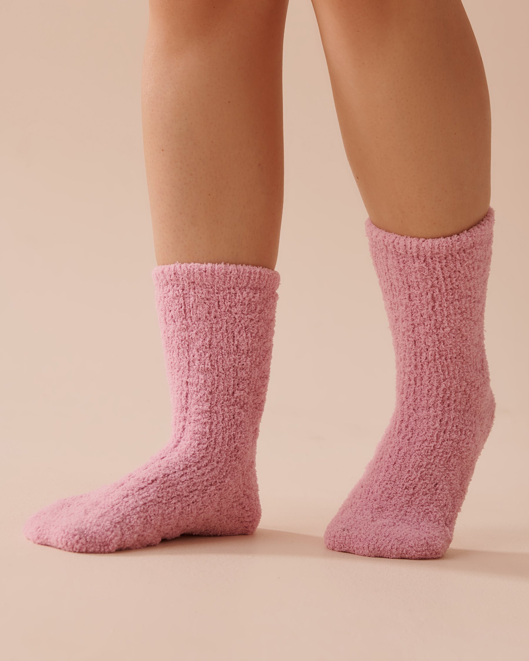 LA VIE EN ROSE Bas en peluche douce Brume mauve 40700347 - Voir1