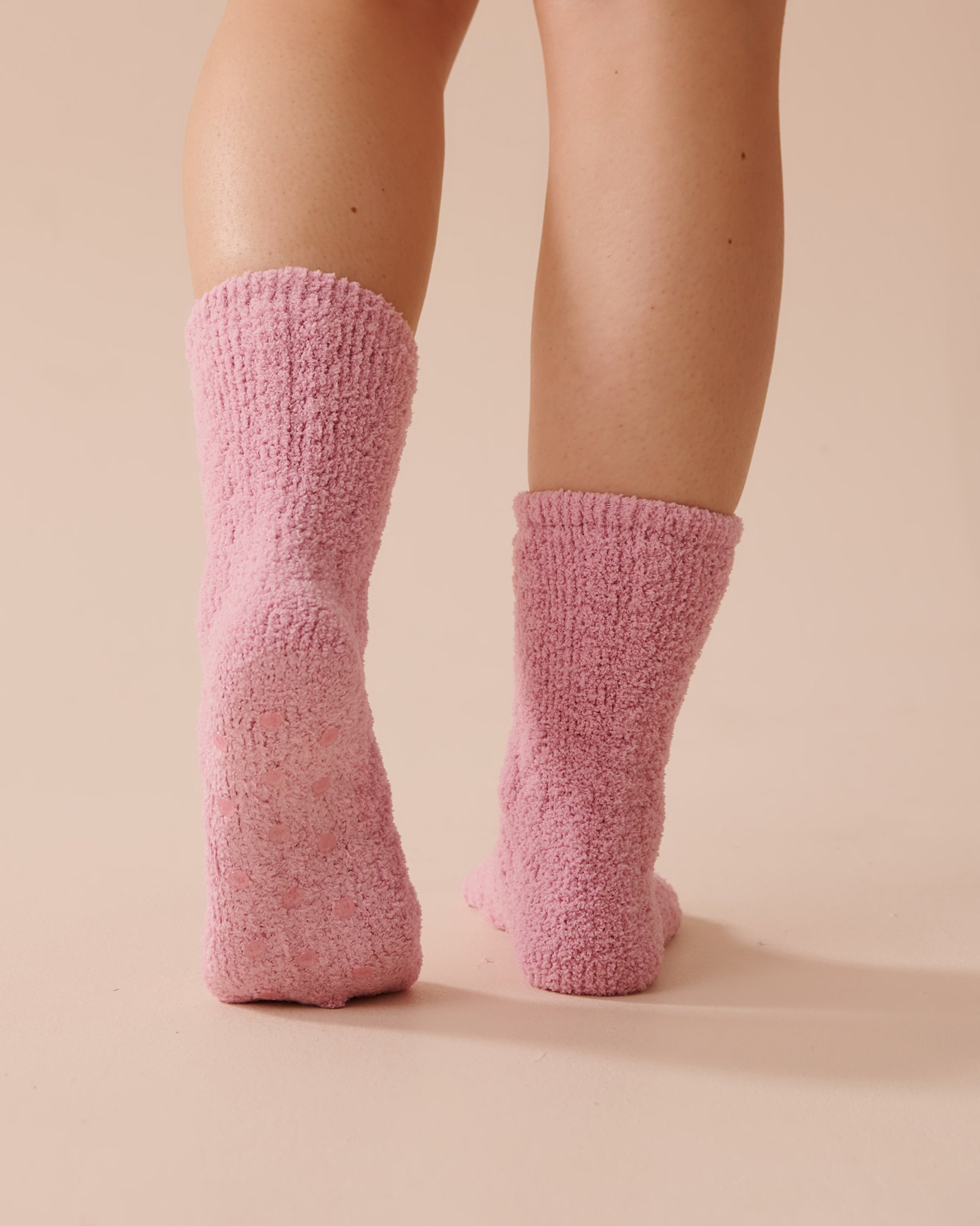 LA VIE EN ROSE Bas en peluche douce Brume mauve 40700347 - Voir2