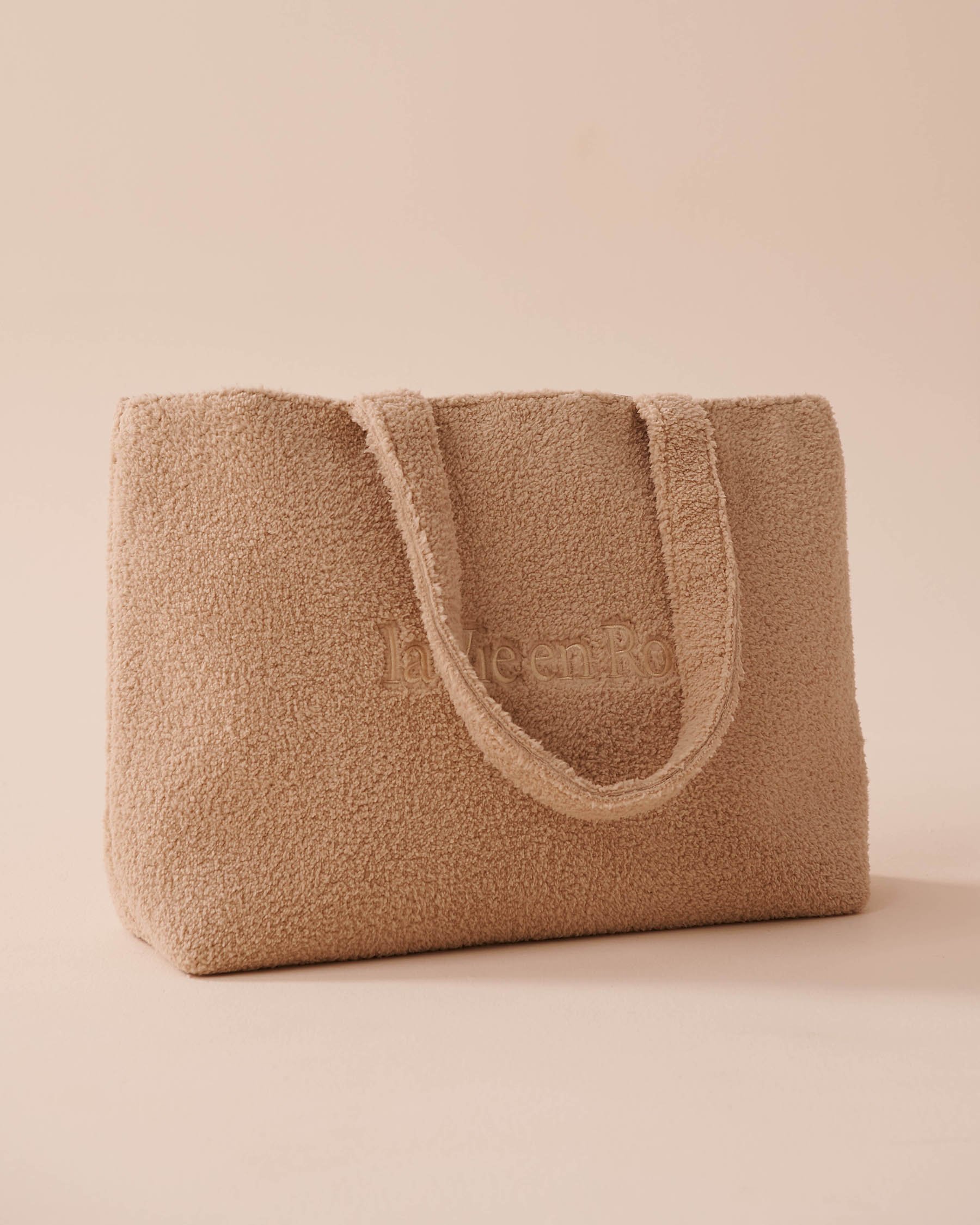 LA VIE EN ROSE Sac fourre-tout en sherpa Beige 40700345 - Voir3