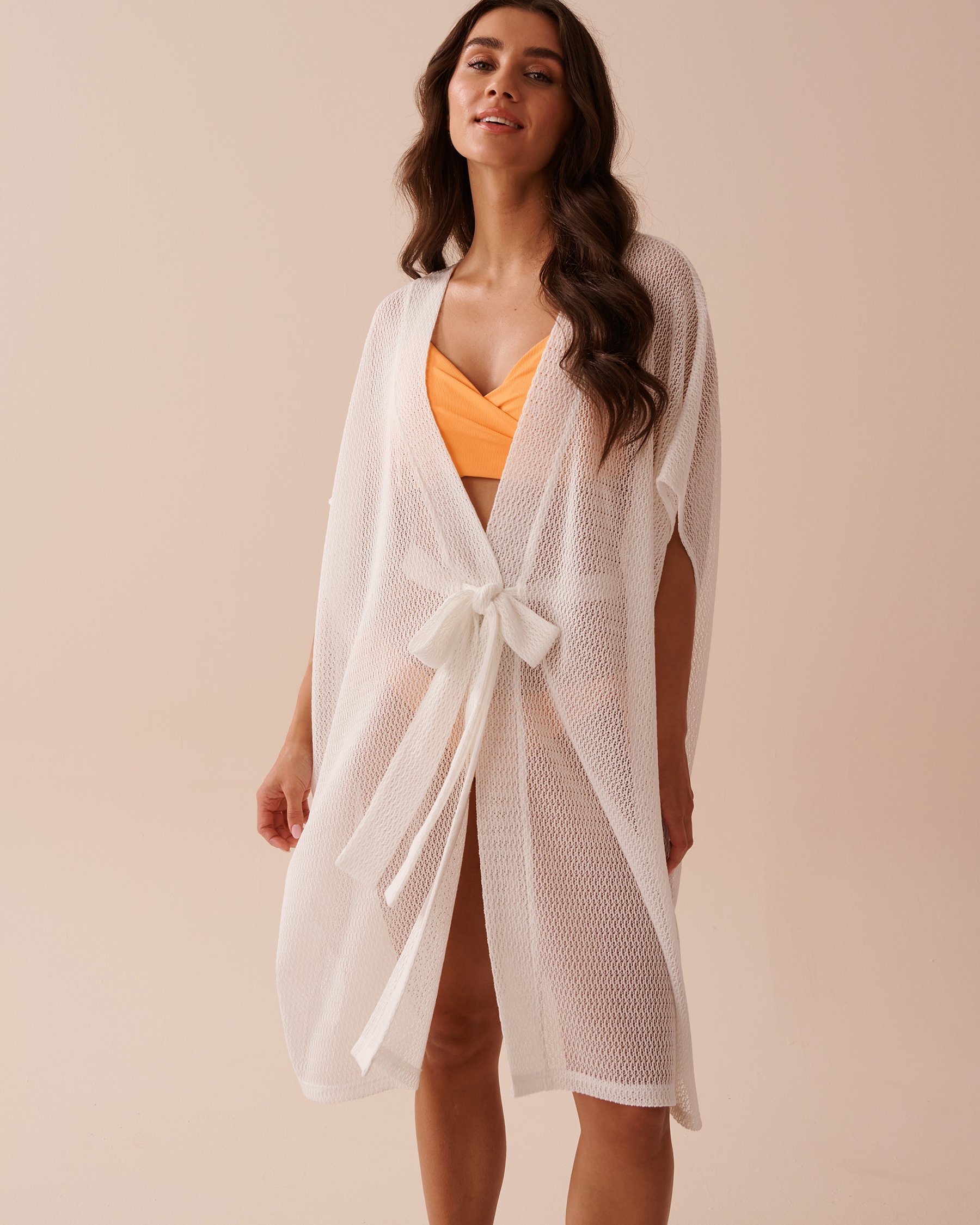 LA VIE EN ROSE AQUA Caftan avec ouverture en crochet Blanc 80400057 - View1