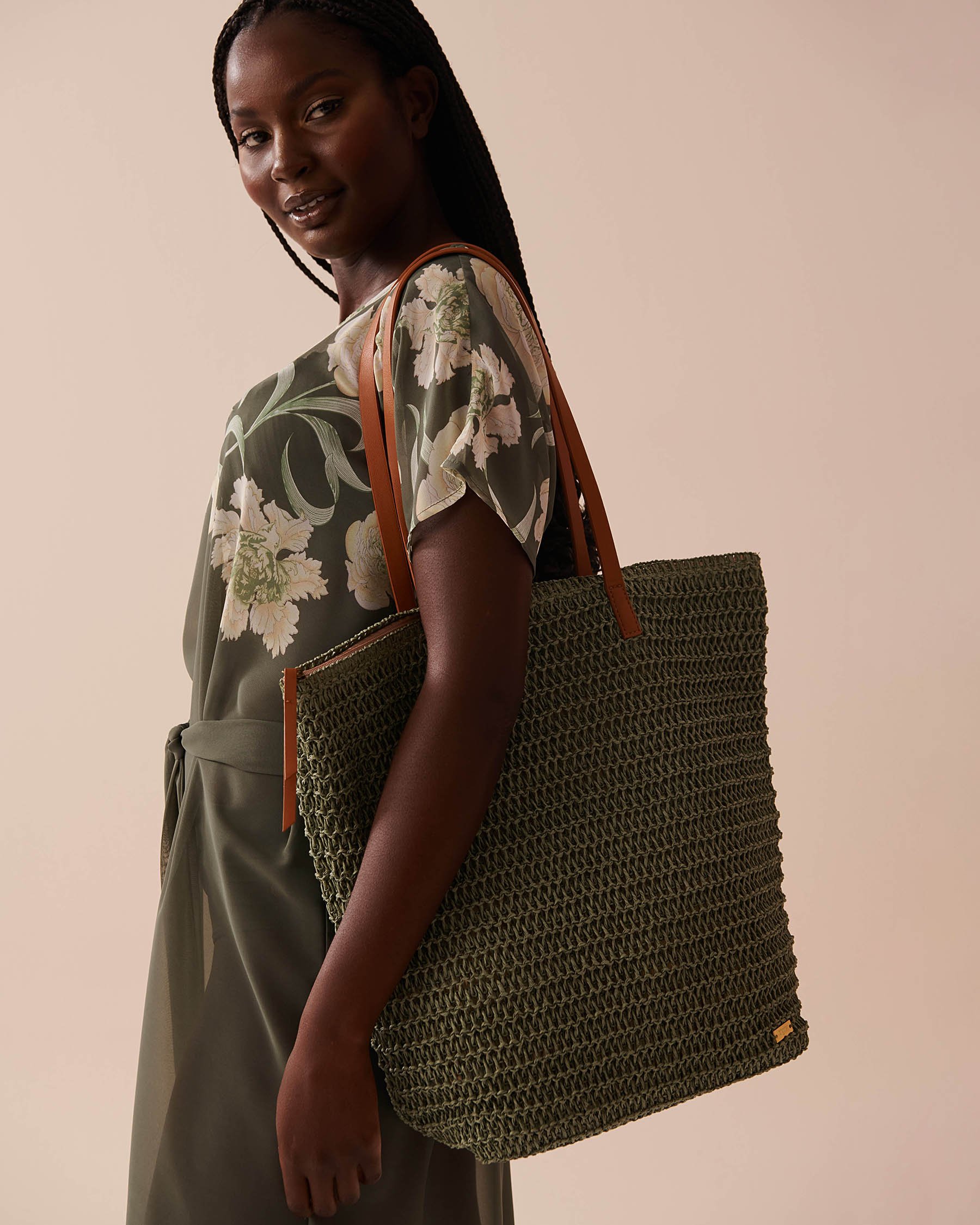 LA VIE EN ROSE AQUA Sac en paille Vert paradisiaque 80500101 - View1