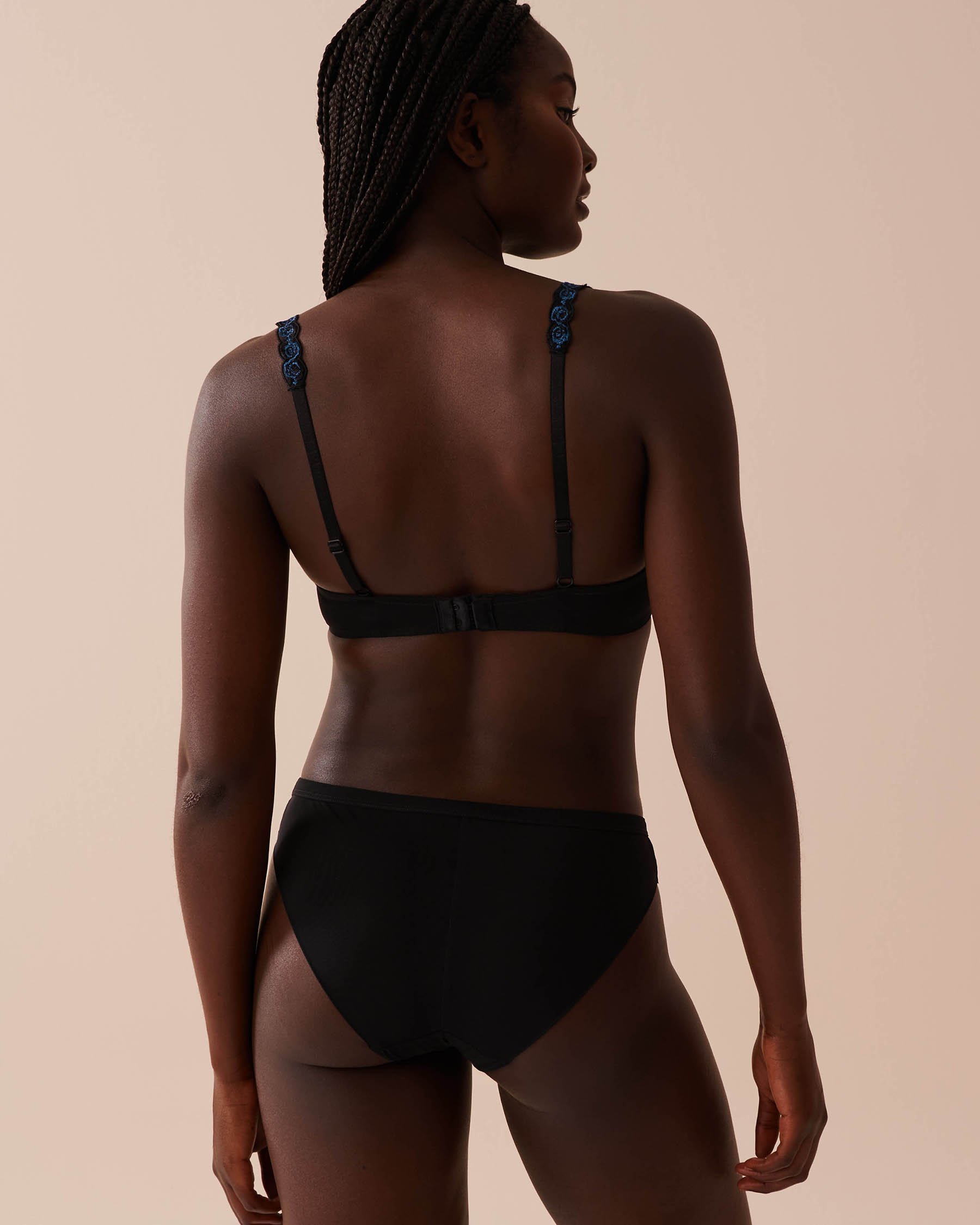 LA VIE EN ROSE Soutien-gorge push-up demi-buste Roses bleues 10300161 - Voir2