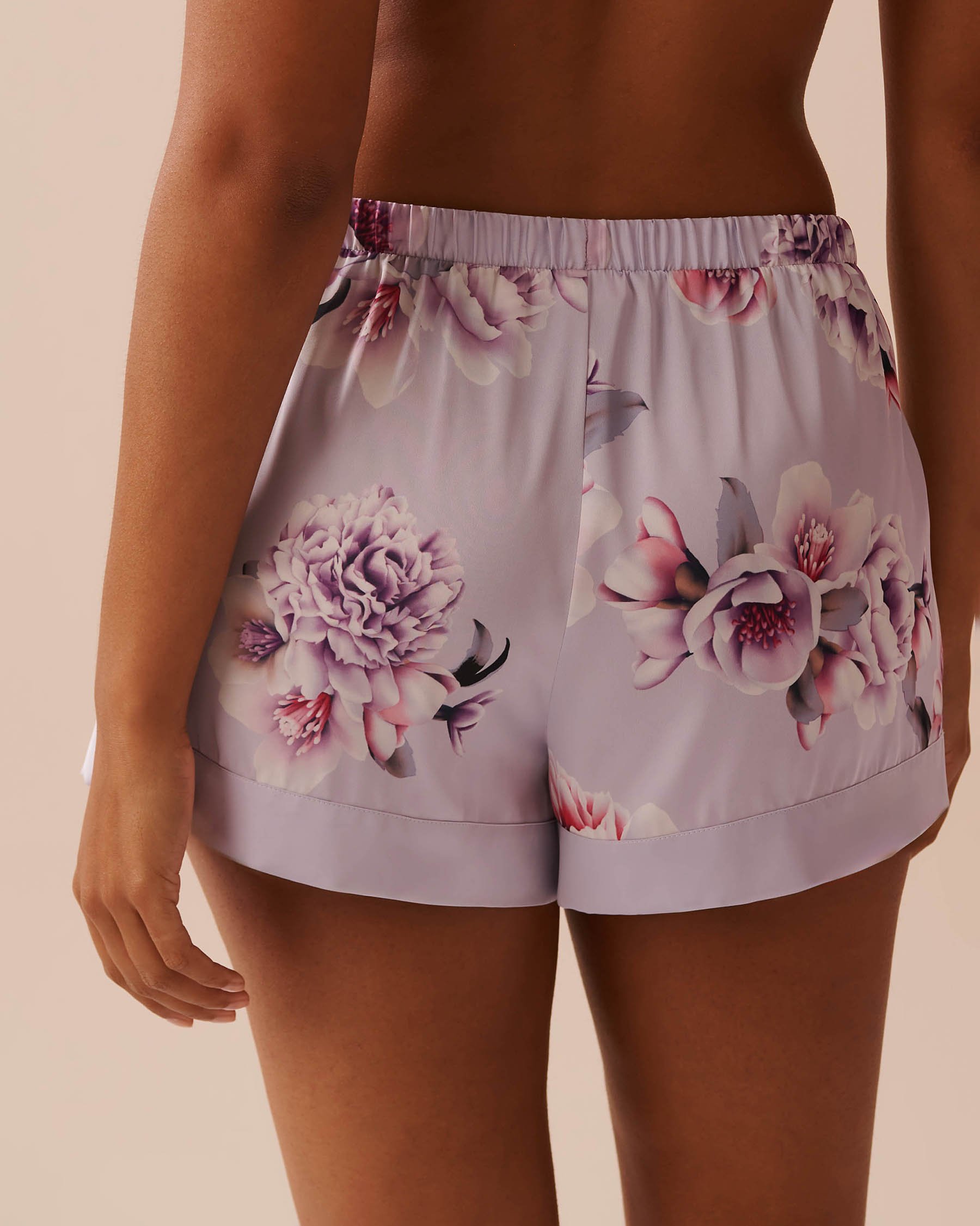 LA VIE EN ROSE Short en satin fleurs victoriennes Jardin victorien 60200106 - View2