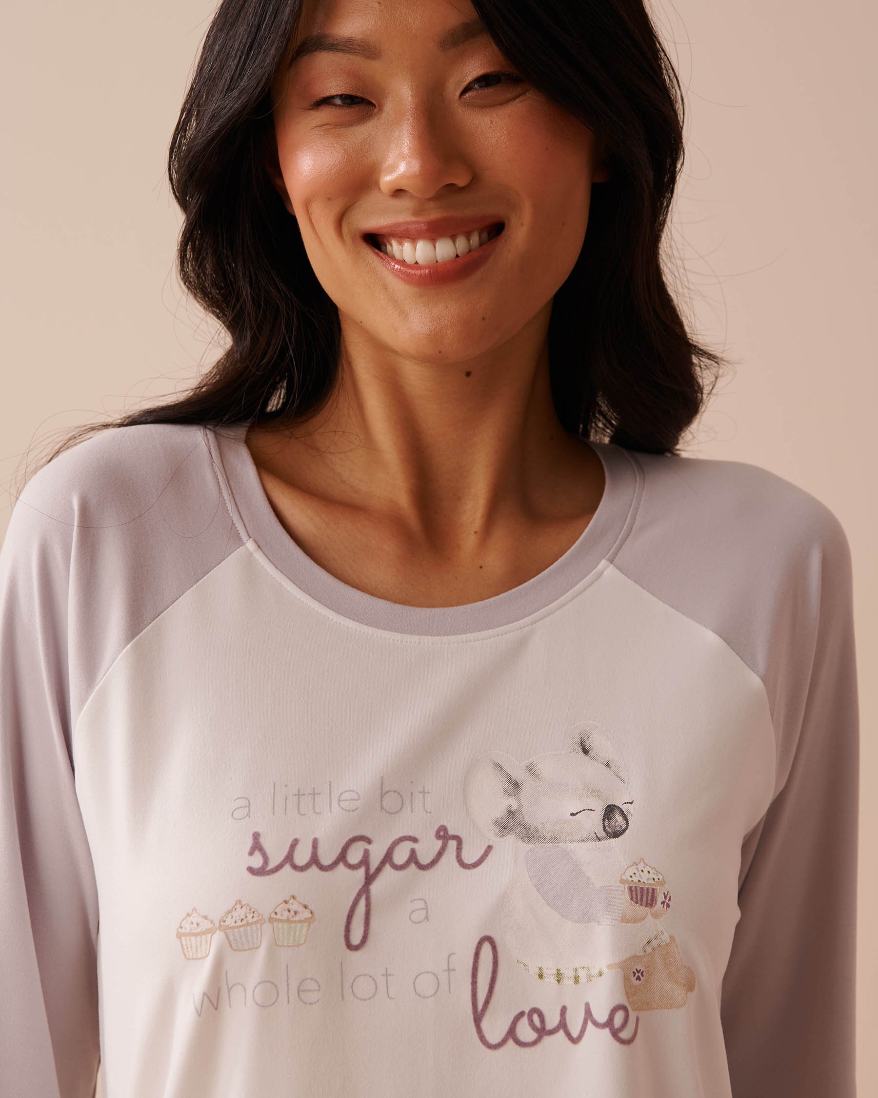LA VIE EN ROSE Chandail manches longues ultra doux à imprimé koala Brume nocturne 40100623 - Voir3