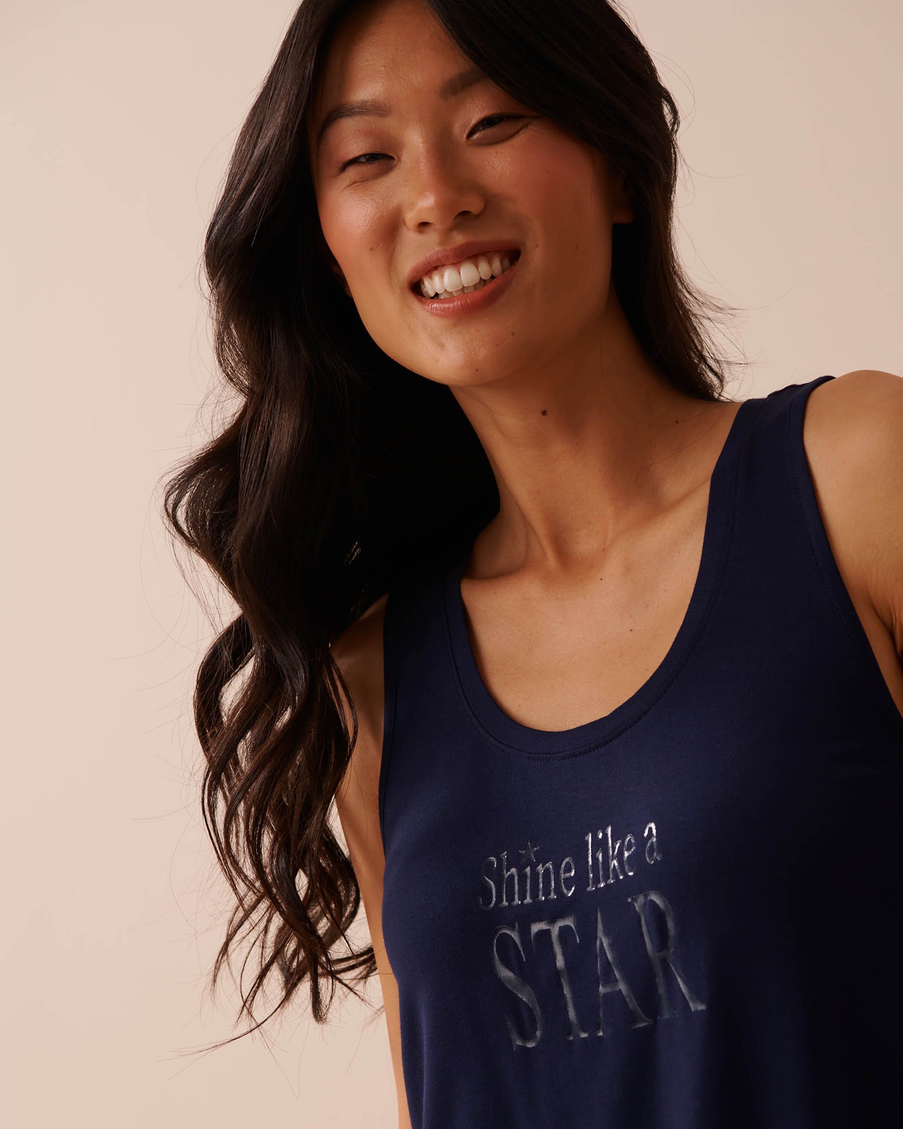LA VIE EN ROSE Soft Jersey Cami Evening Blue 40100625 - View2