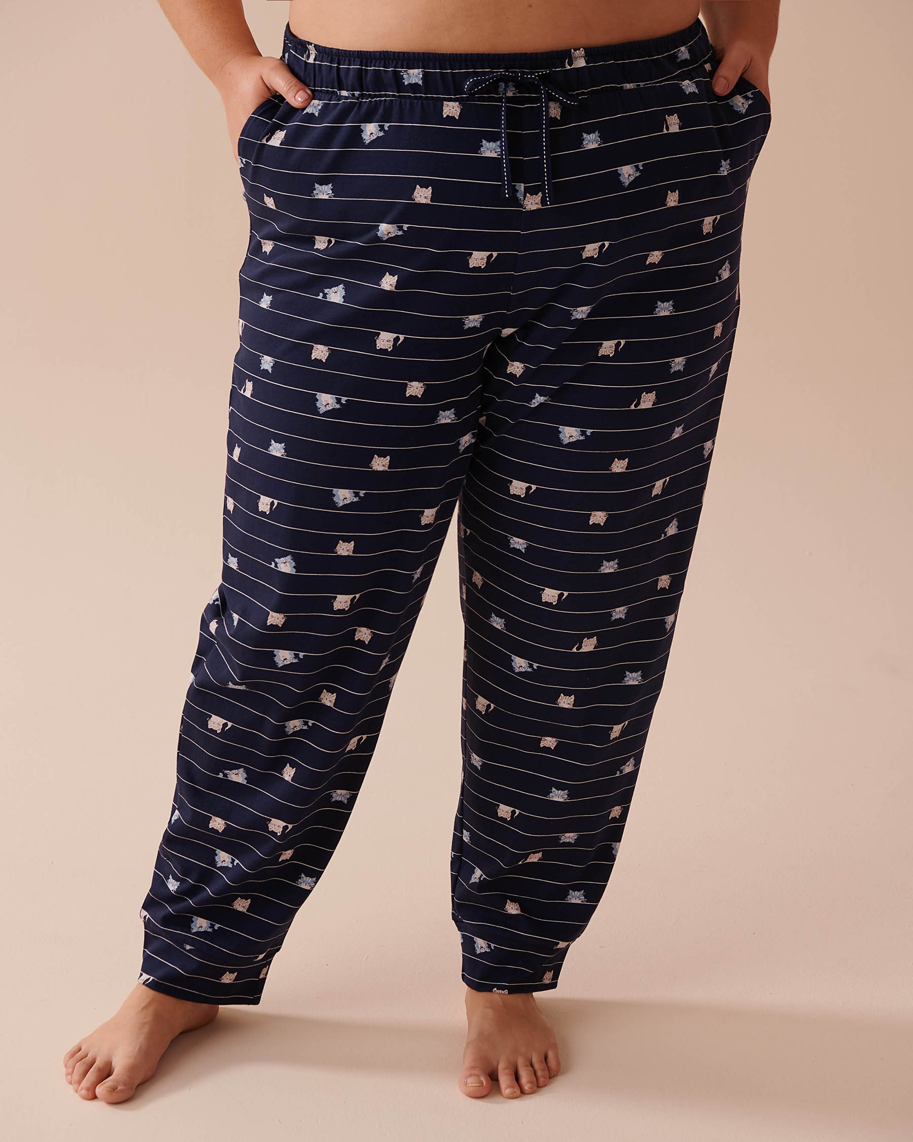 LA VIE EN ROSE Cat Print Cotton Jogger Pajama Pants Cat Print 40200607 - View1