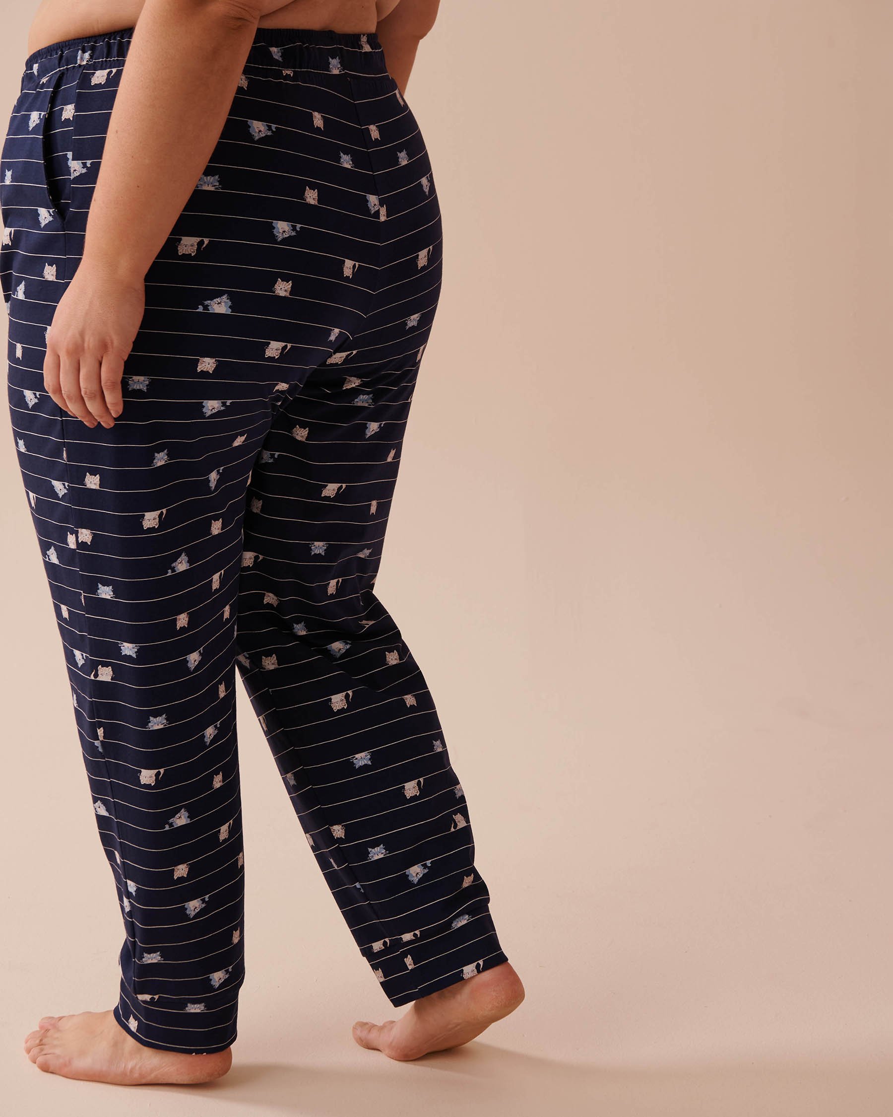 LA VIE EN ROSE Cat Print Cotton Jogger Pajama Pants Cat Print 40200607 - View2