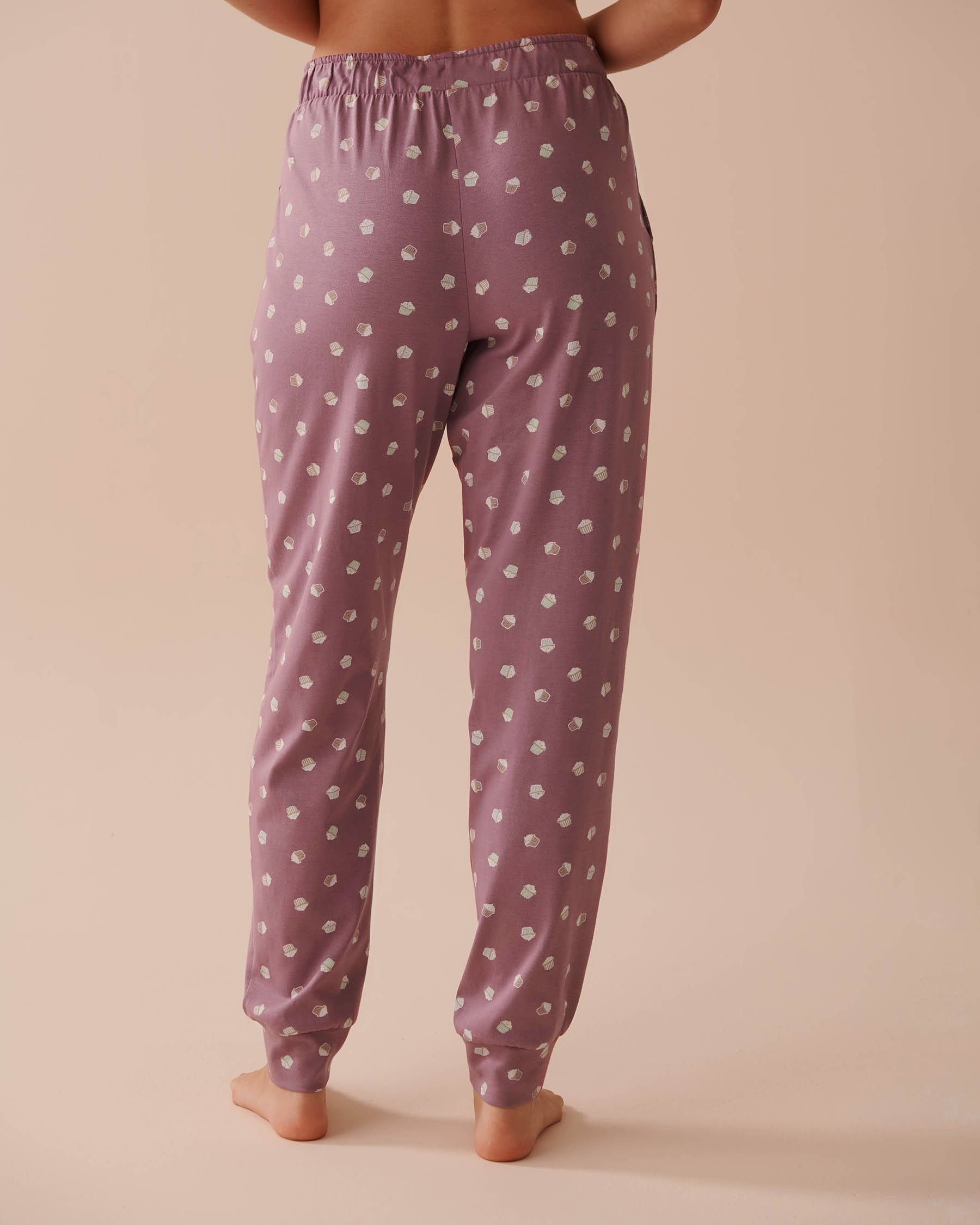 LA VIE EN ROSE Cupcake Print Cotton Jogger Pajama Pants Cupcake Print 40200607 - View2