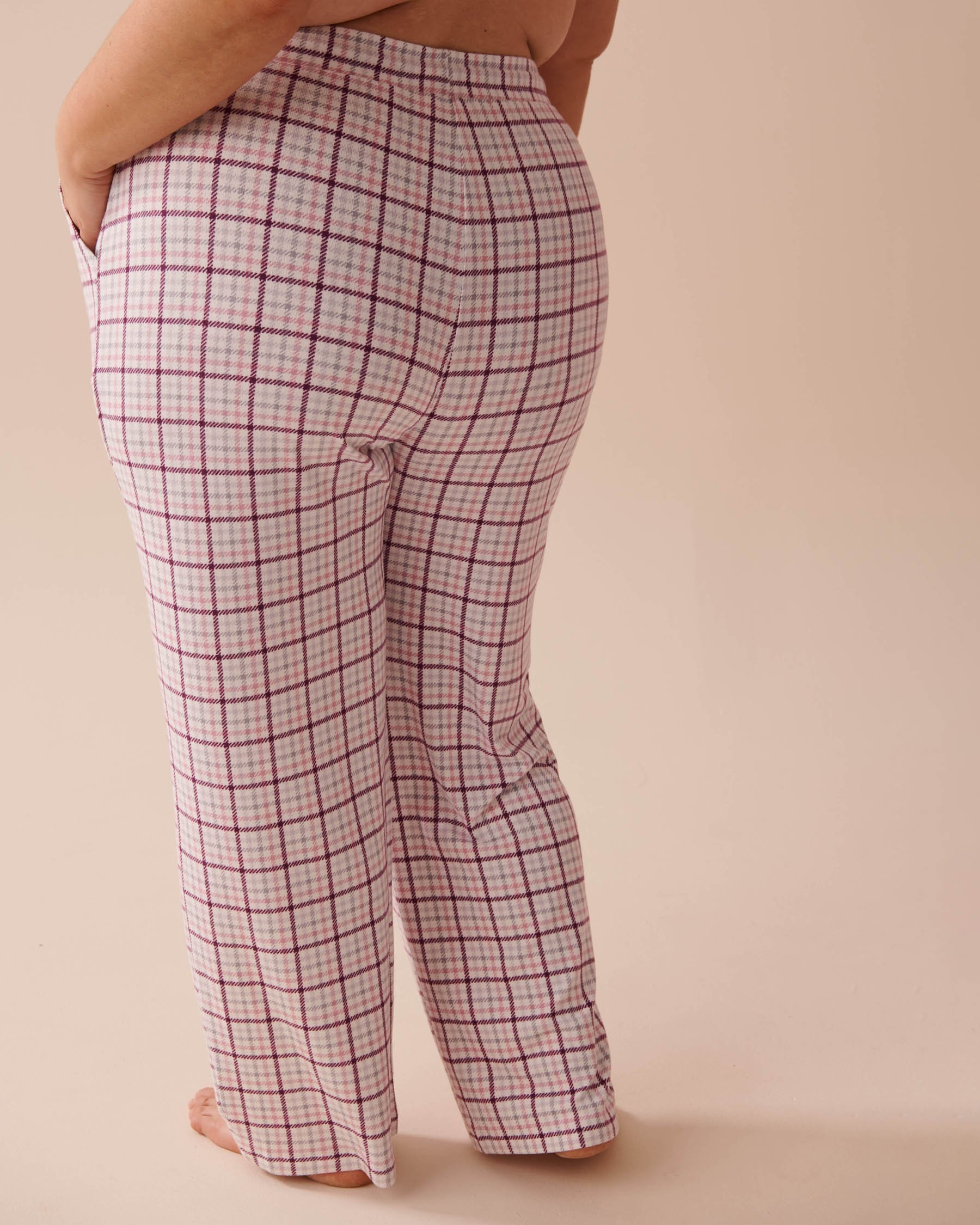 LA VIE EN ROSE Purple Plaid Recycled Fibers Pajama Pants Purple Plaid 40200610 - View4