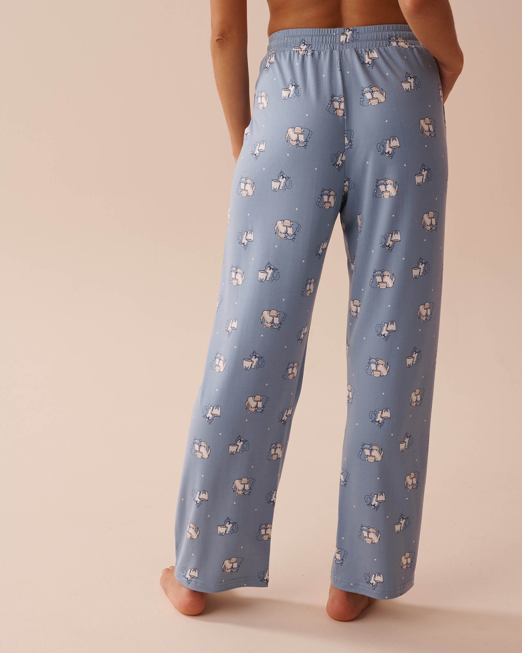 LA VIE EN ROSE Cat Print Super Soft Pajama Pants Cat Print 40200616 - View2