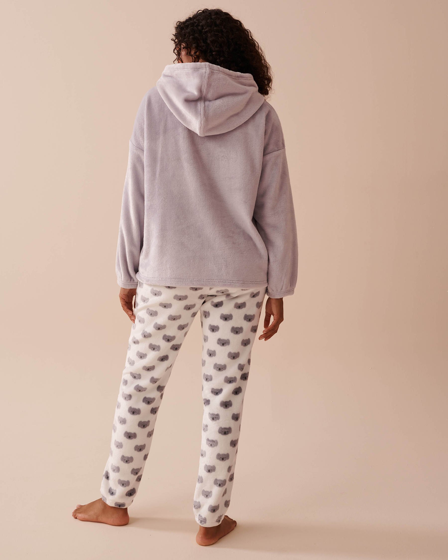 LA VIE EN ROSE Koala Print Soft Plush PJ Set Koala Print 40400070 - View2