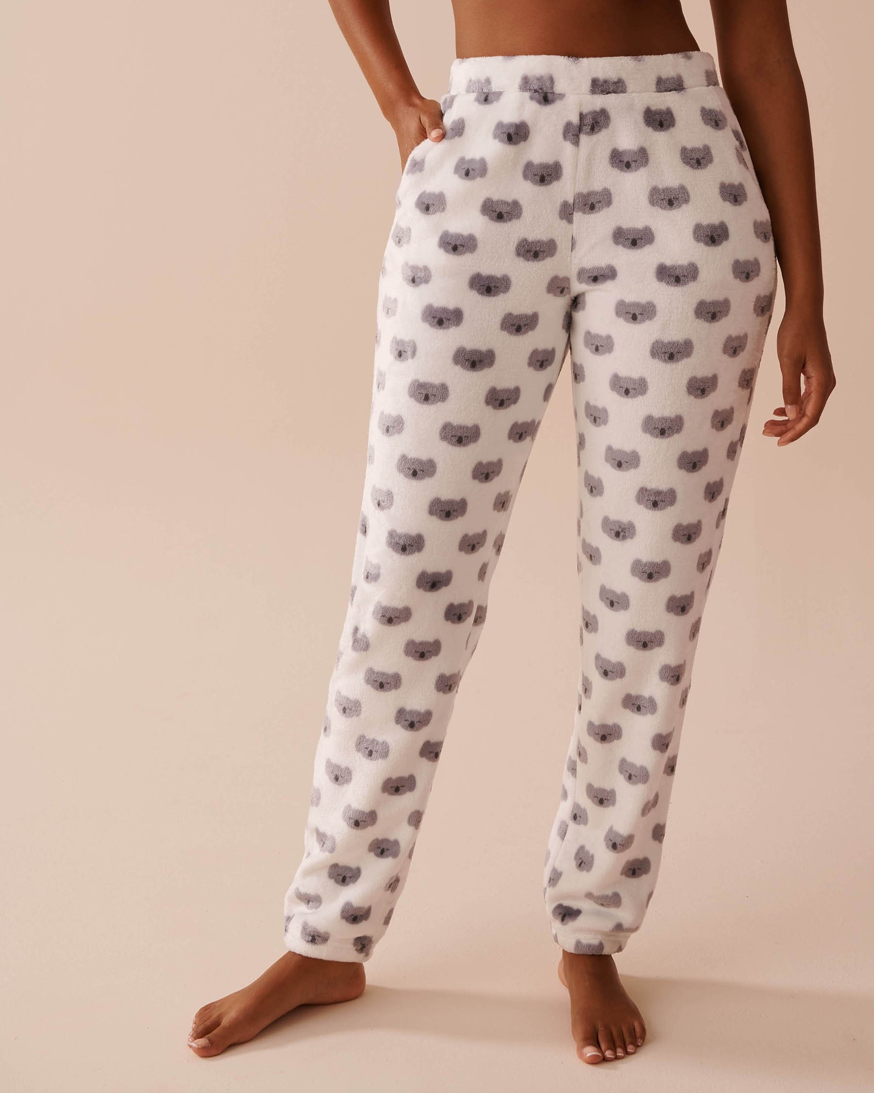LA VIE EN ROSE Koala Print Soft Plush PJ Set Koala Print 40400070 - View4