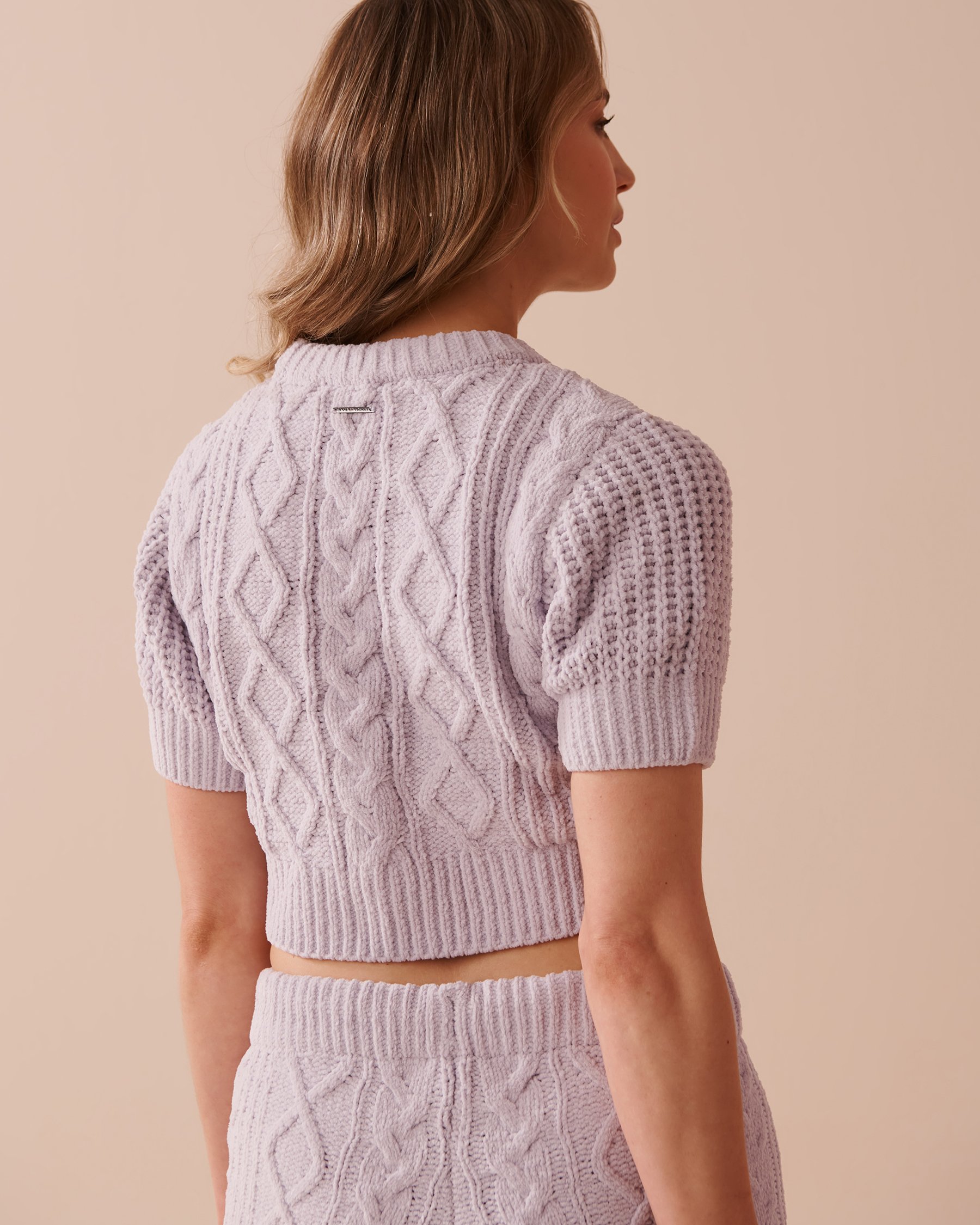 LA VIE EN ROSE T-shirt court en chenille torsadée Brume nocturne 50100093 - View2