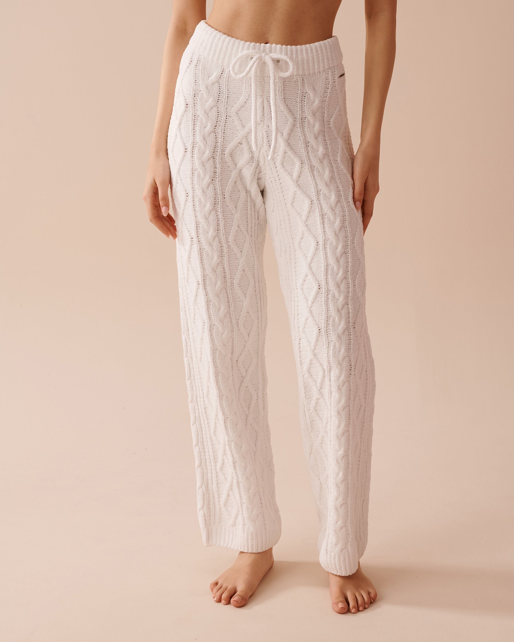 LA VIE EN ROSE Cable-Knit Chenille Pants White 50200081 - View1