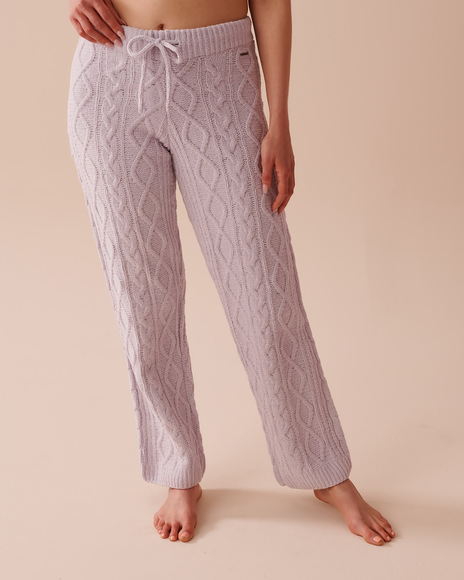 LA VIE EN ROSE Cable-Knit Chenille Pants Evening Haze 50200081 - View1