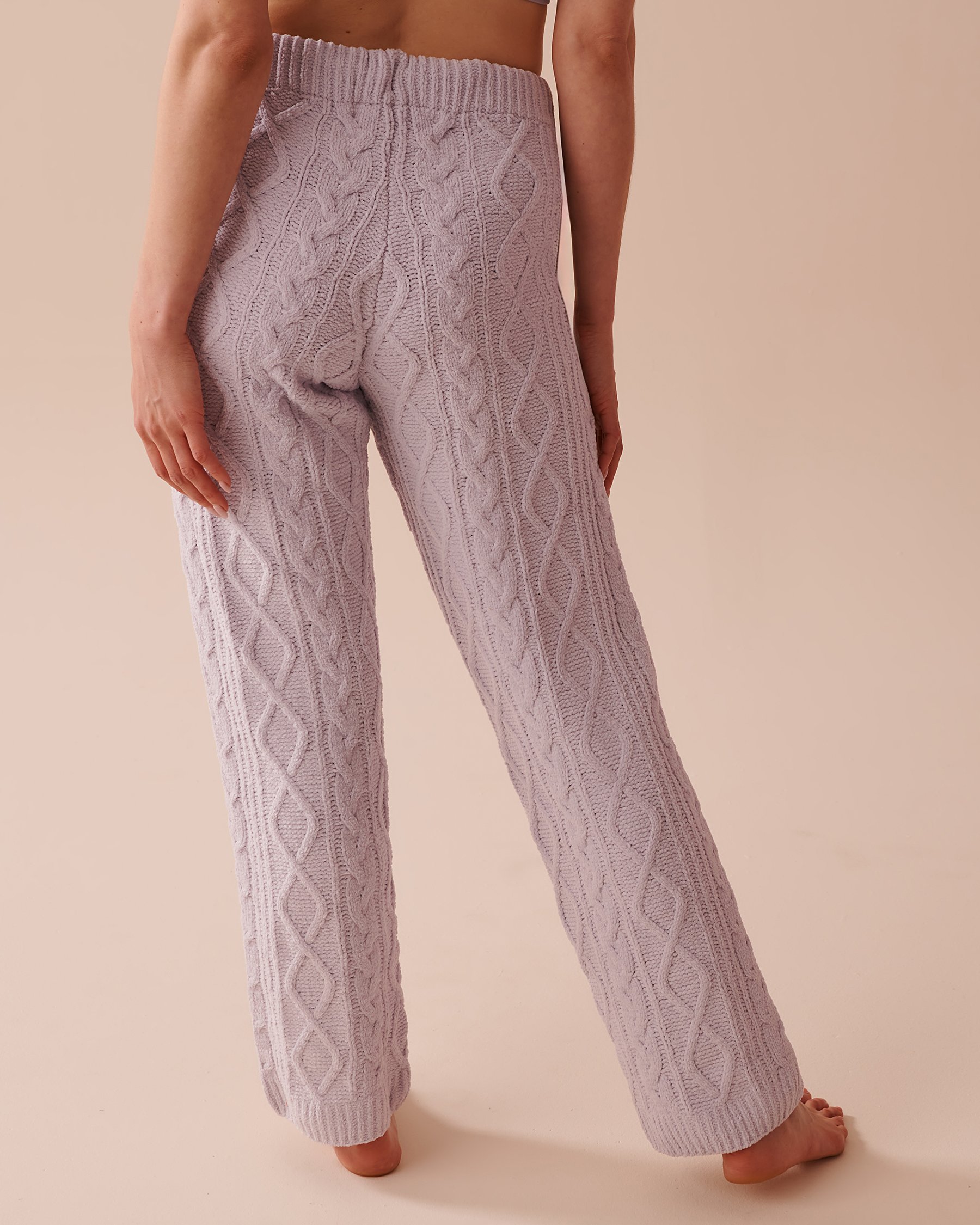 LA VIE EN ROSE Cable-Knit Chenille Pants Evening Haze 50200081 - View2