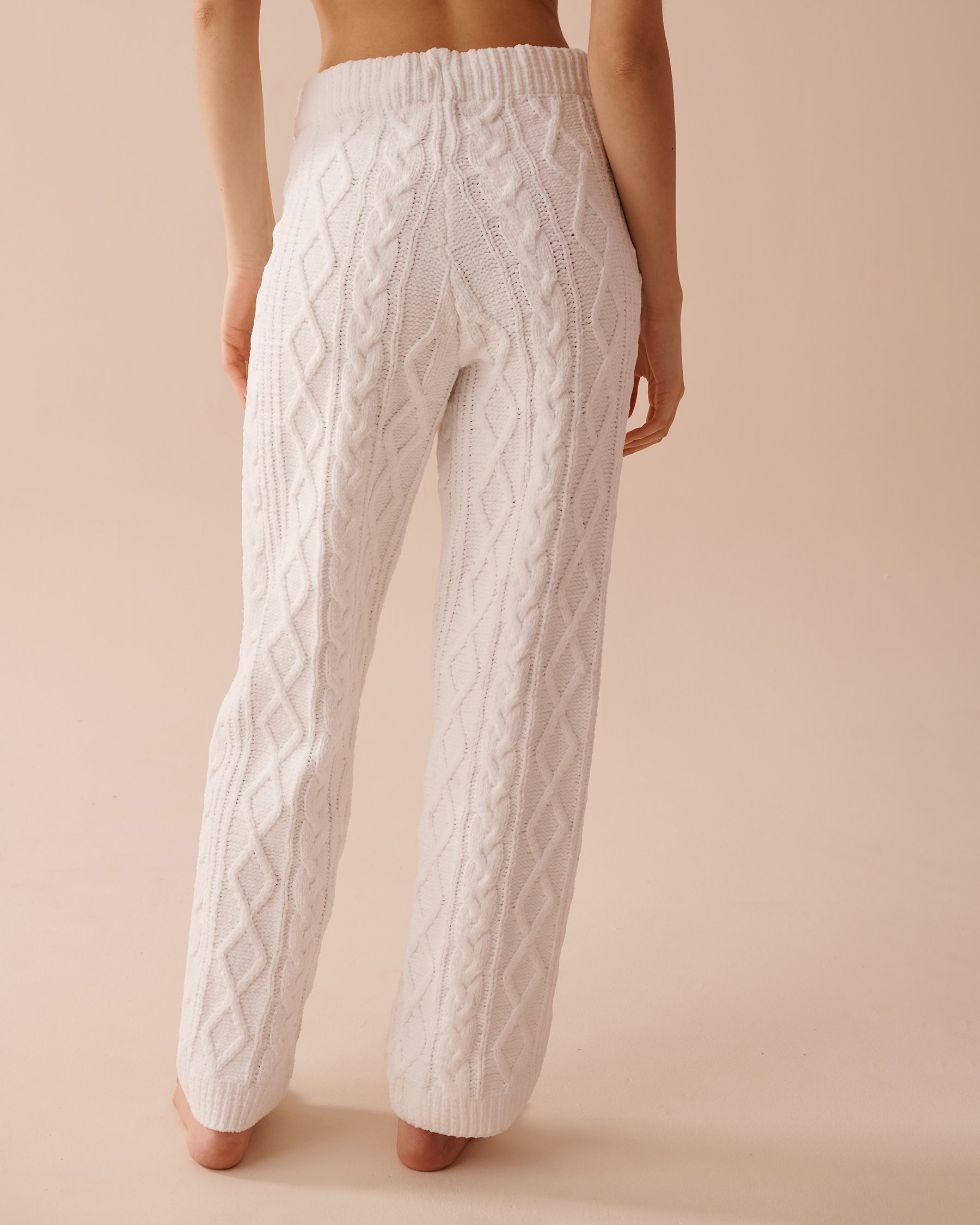 LA VIE EN ROSE Cable-Knit Chenille Pants White 50200081 - View2