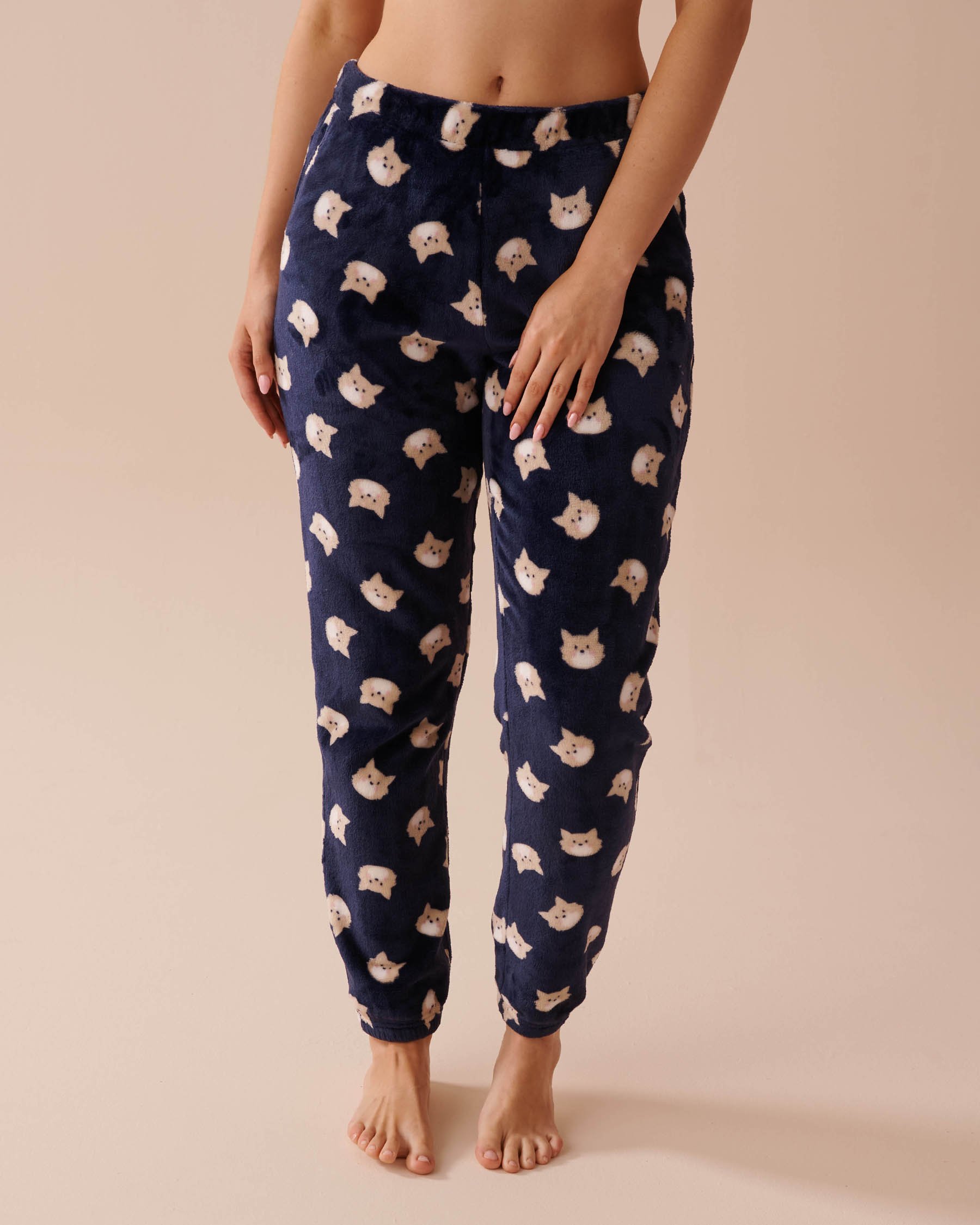 LA VIE EN ROSE Cat Print Soft Plush PJ Set Cat Print 40400070 - View7