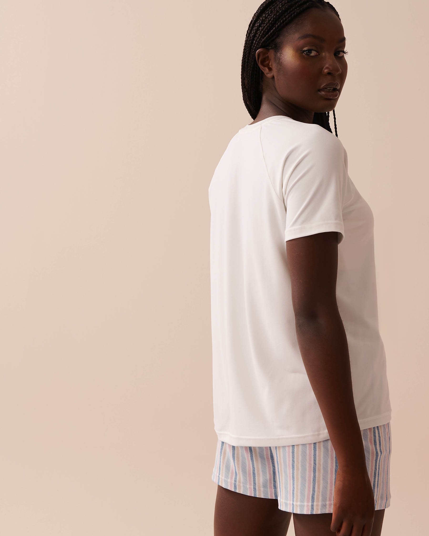 LA VIE EN ROSE T-shirt ultra doux à imprimé chat Blanc 40100624 - View2