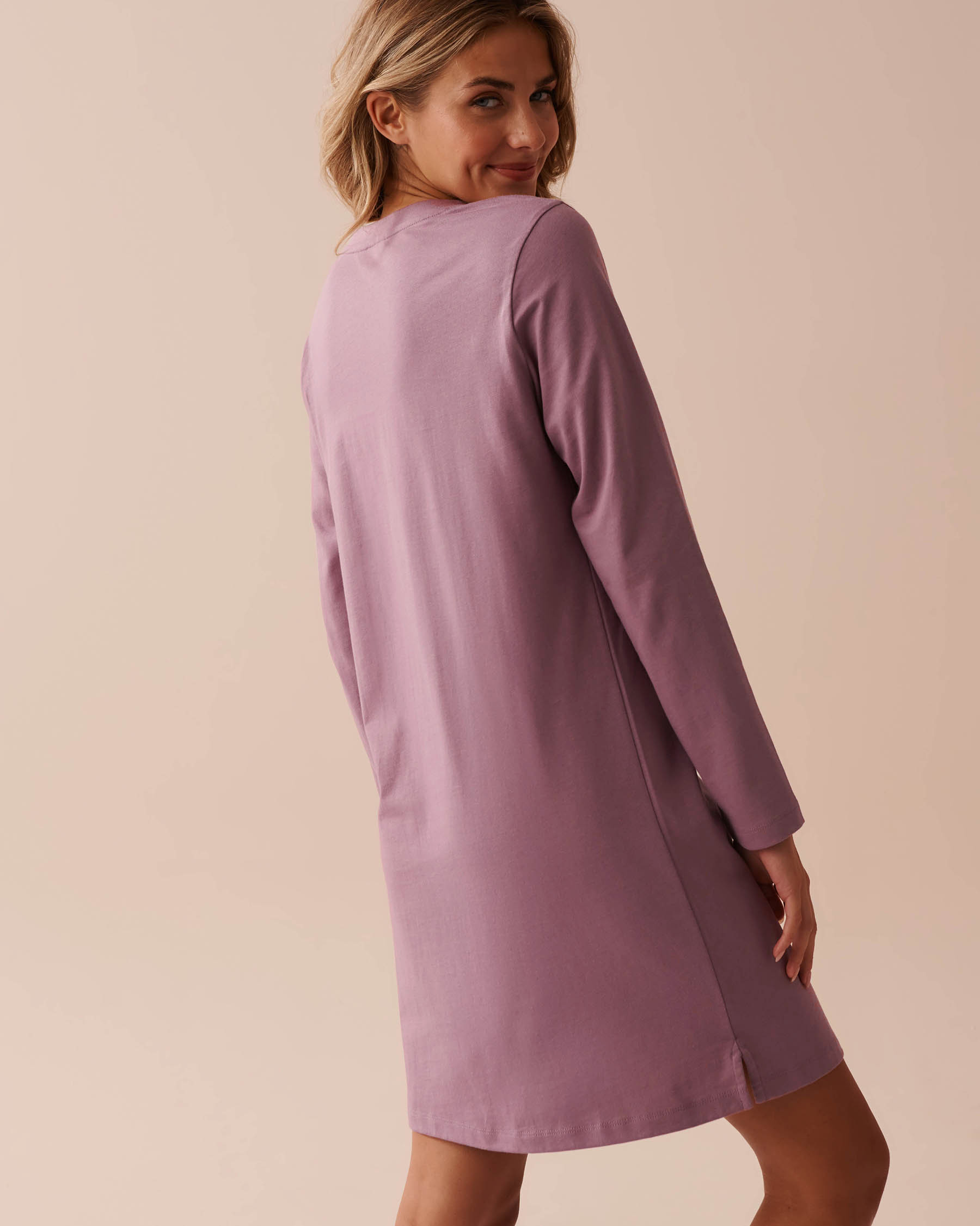 LA VIE EN ROSE Cupcake Print Cotton Long Sleeve Sleepshirt Dusty Orchid 40500377 - View2