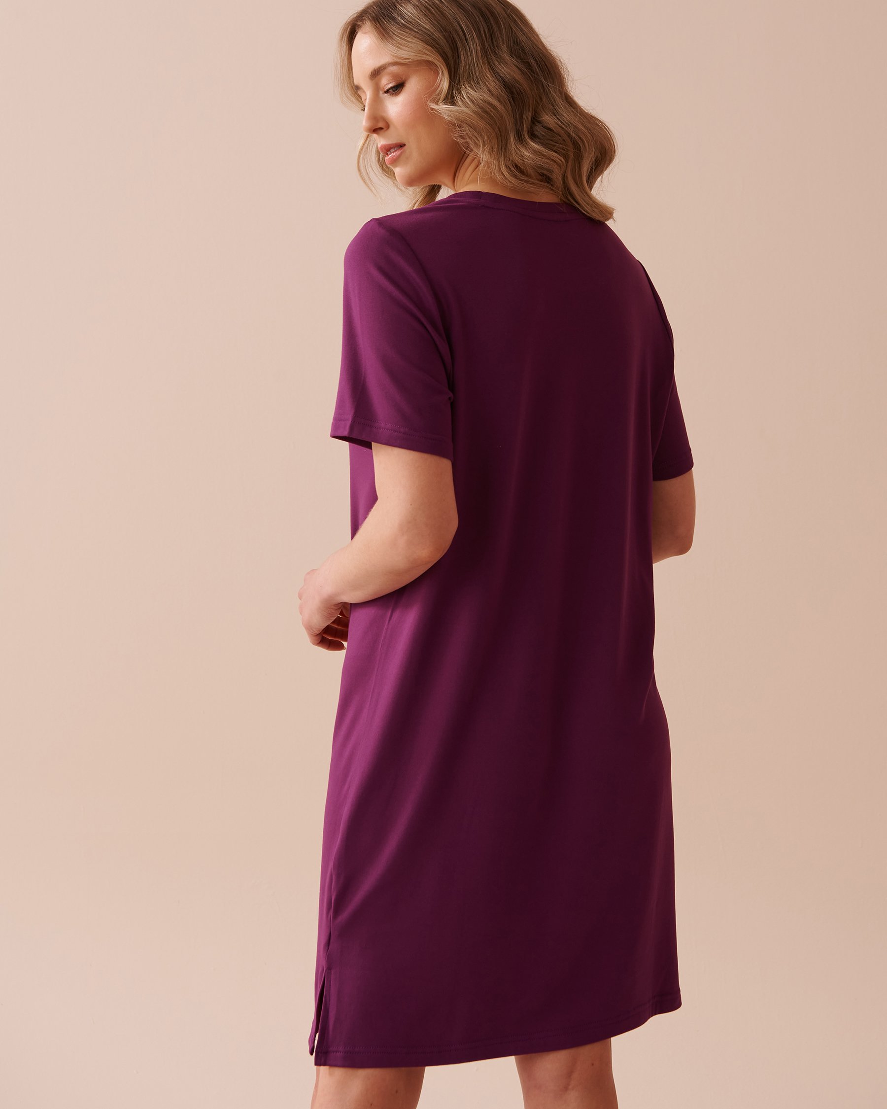 LA VIE EN ROSE Chemise de nuit douillette à imprimé oie Violet vibrant 40500379 - View2