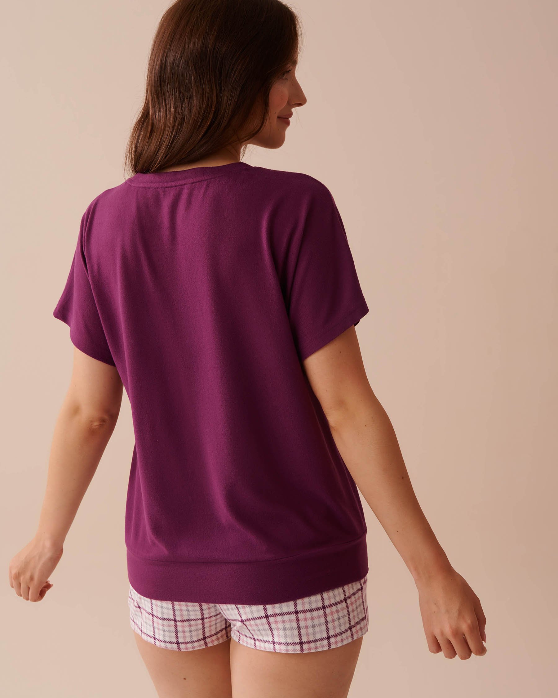 LA VIE EN ROSE Goose Print Recycled Fibers T-shirt Vibrant Violet 40100618 - View7