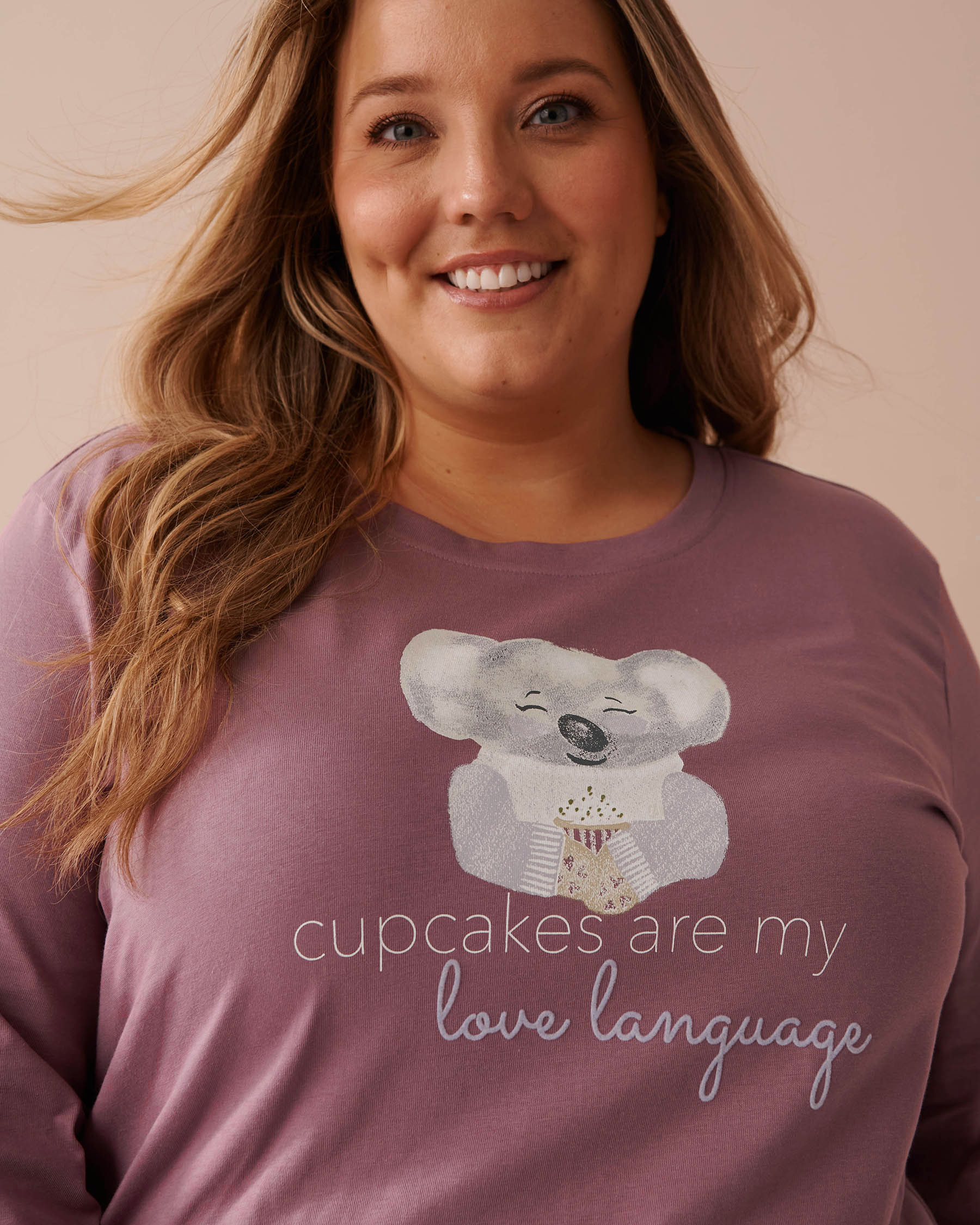 LA VIE EN ROSE Chandail manches longues en coton à imprimé koala Orchidée 40100615 - View3