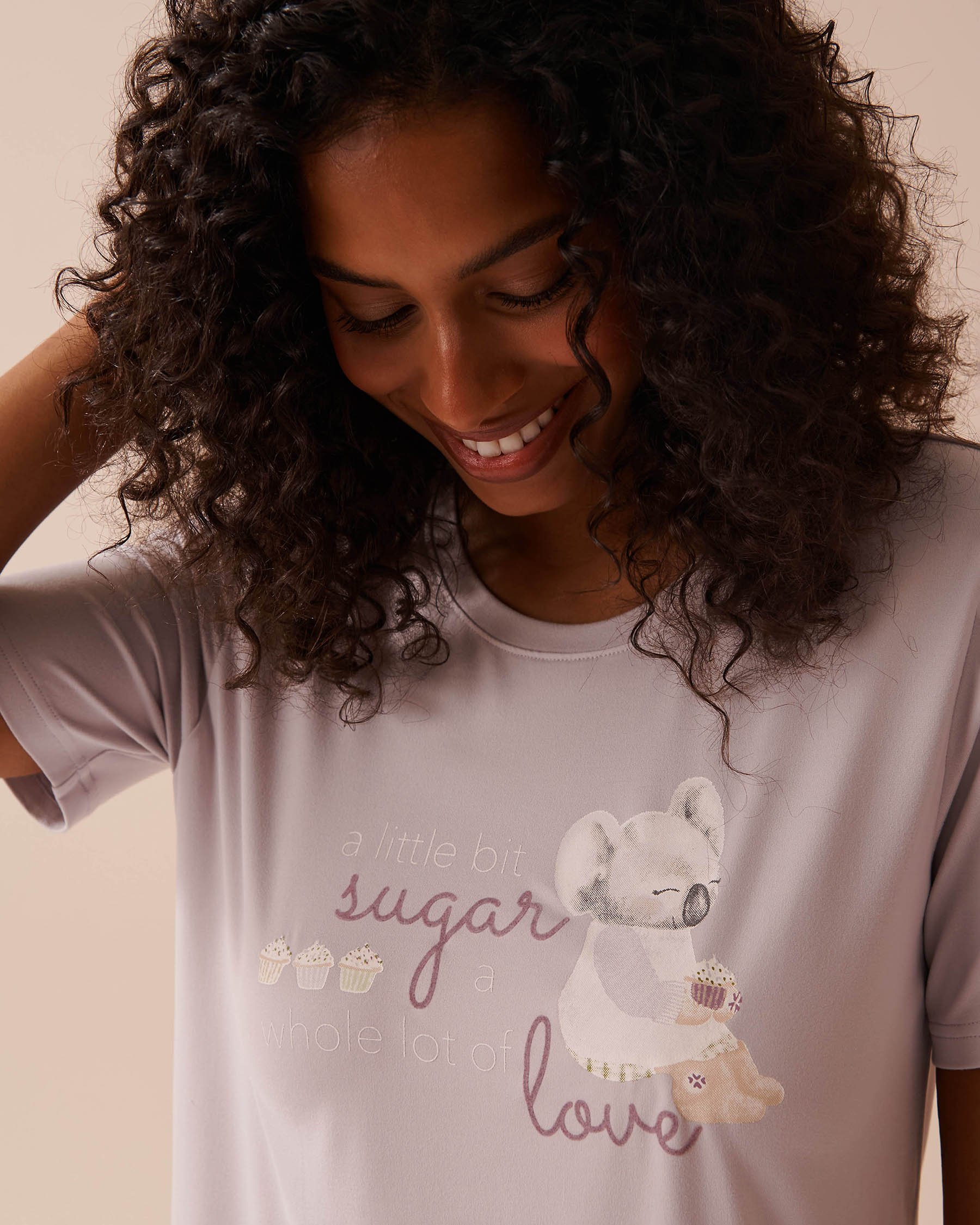 LA VIE EN ROSE Chemise de nuit ultra douce à imprimé koala Brume nocturne 40500382 - View3