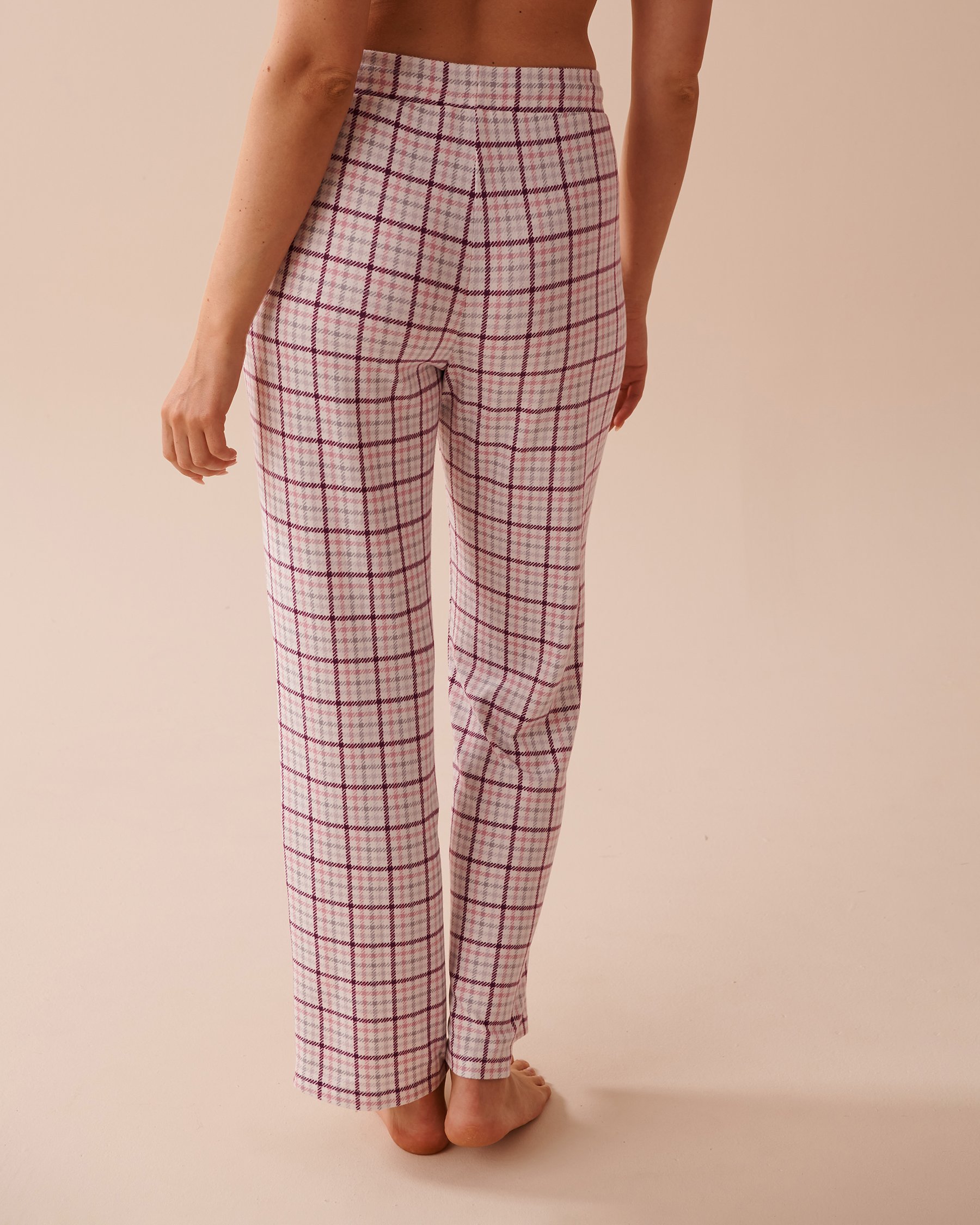 LA VIE EN ROSE Purple Plaid Recycled Fibers Pajama Pants Purple Plaid 40200610 - View2