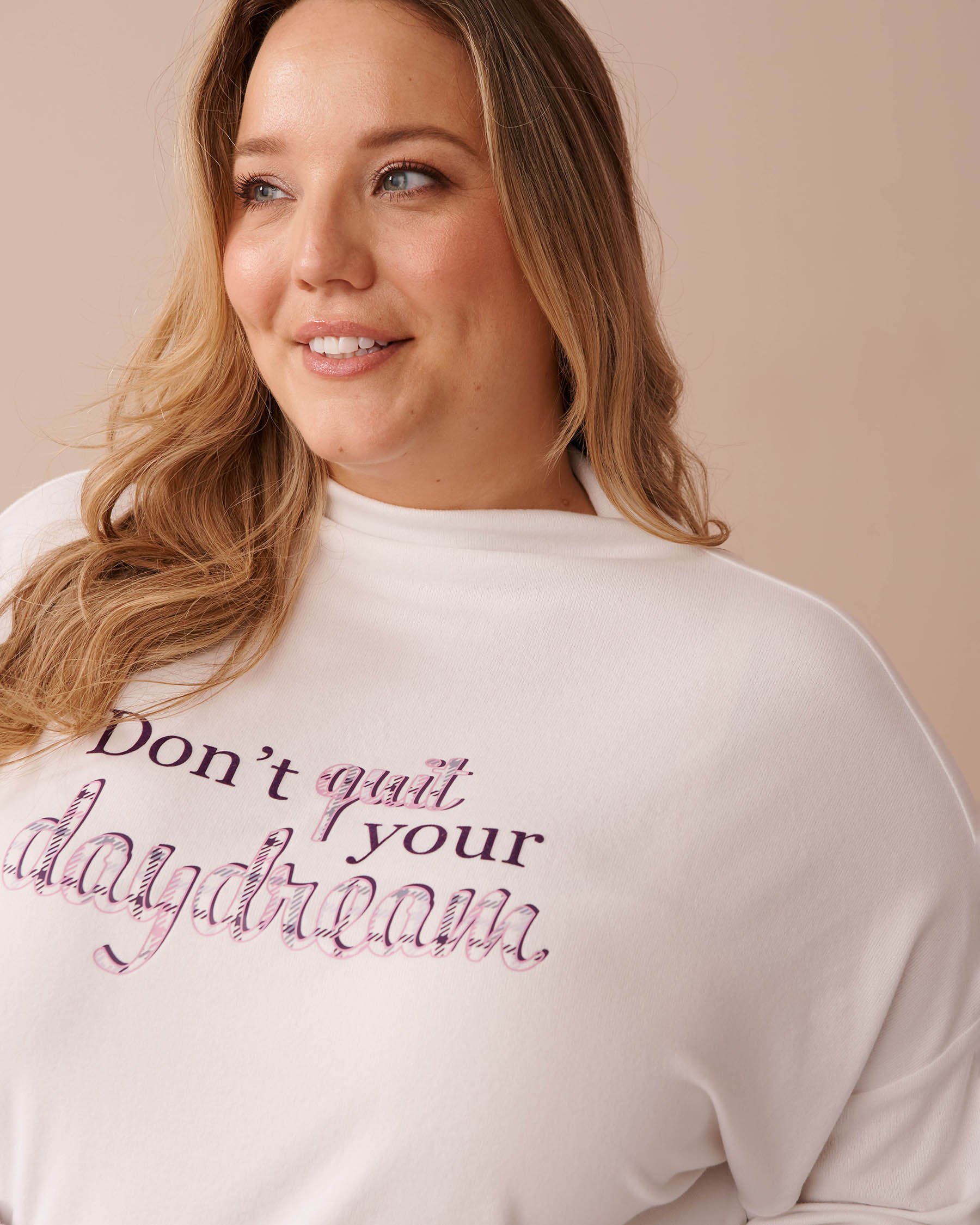 LA VIE EN ROSE Recycled Fibers Long Sleeve Shirt White 40100617 - View3