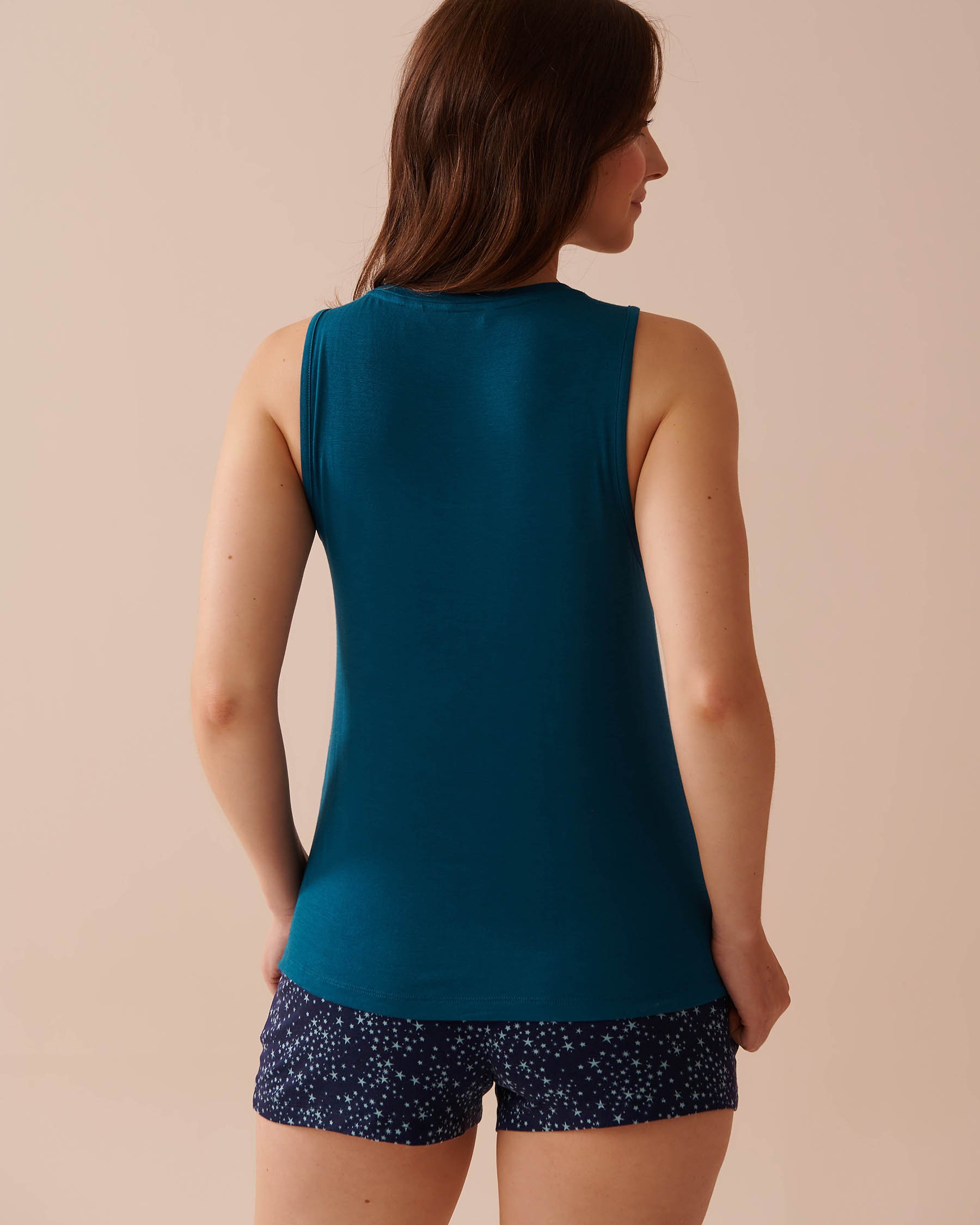 LA VIE EN ROSE Soft Jersey Cami Sea Blue 40100625 - View3