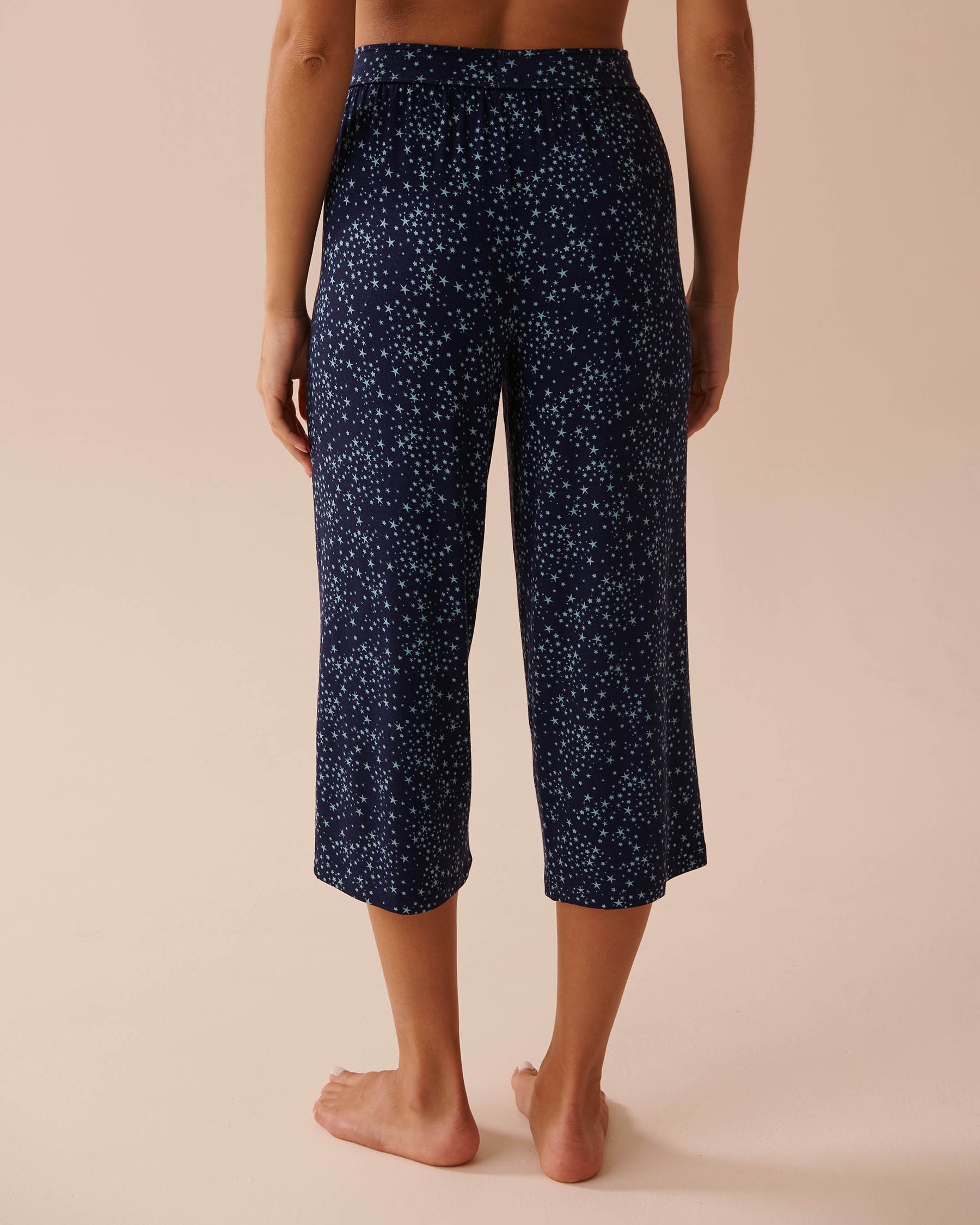 LA VIE EN ROSE Soft Jersey Capris Little Blue Stars 40200619 - View2