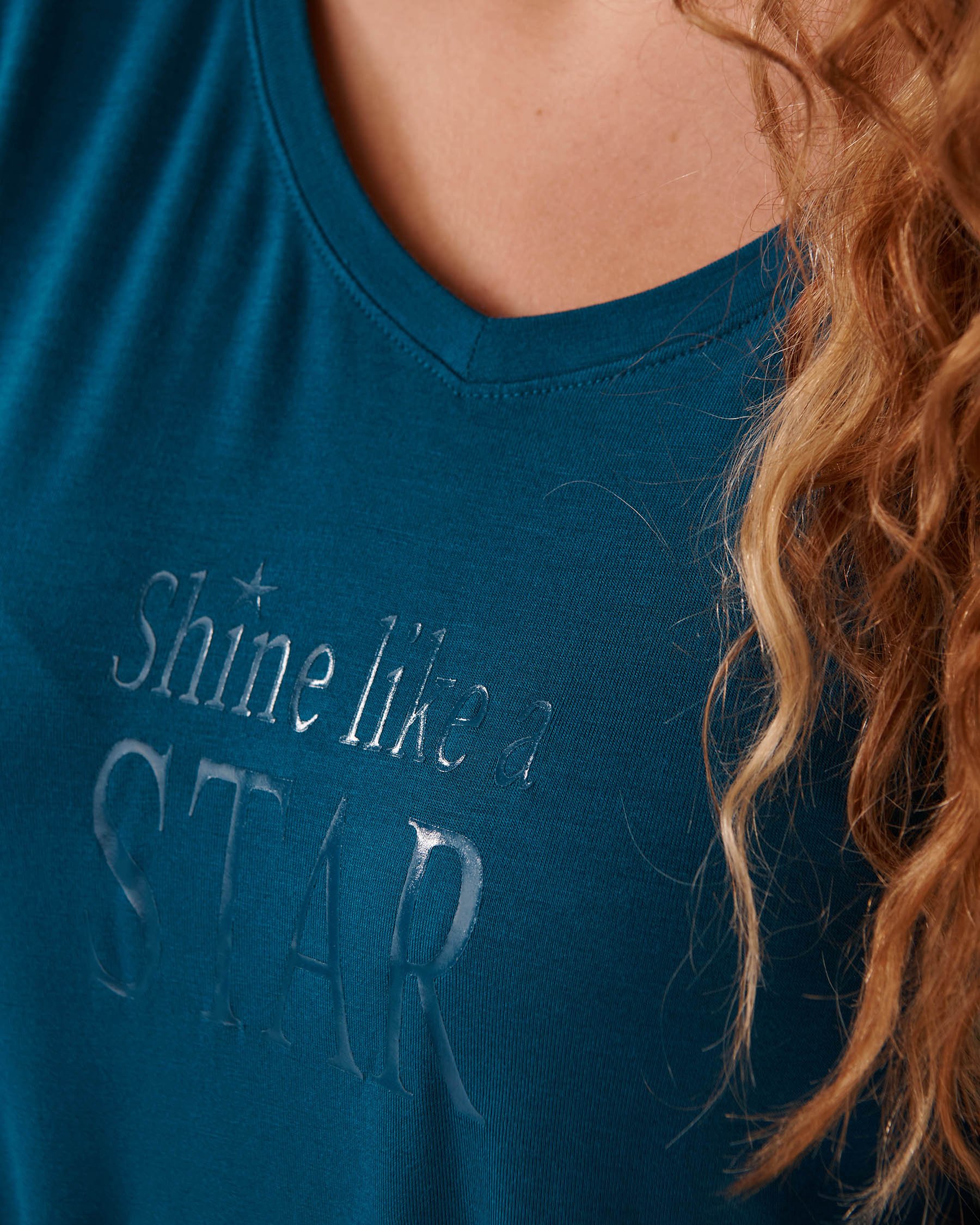 LA VIE EN ROSE Chandail manches longues en jersey doux Bleu mer 40100629 - View2