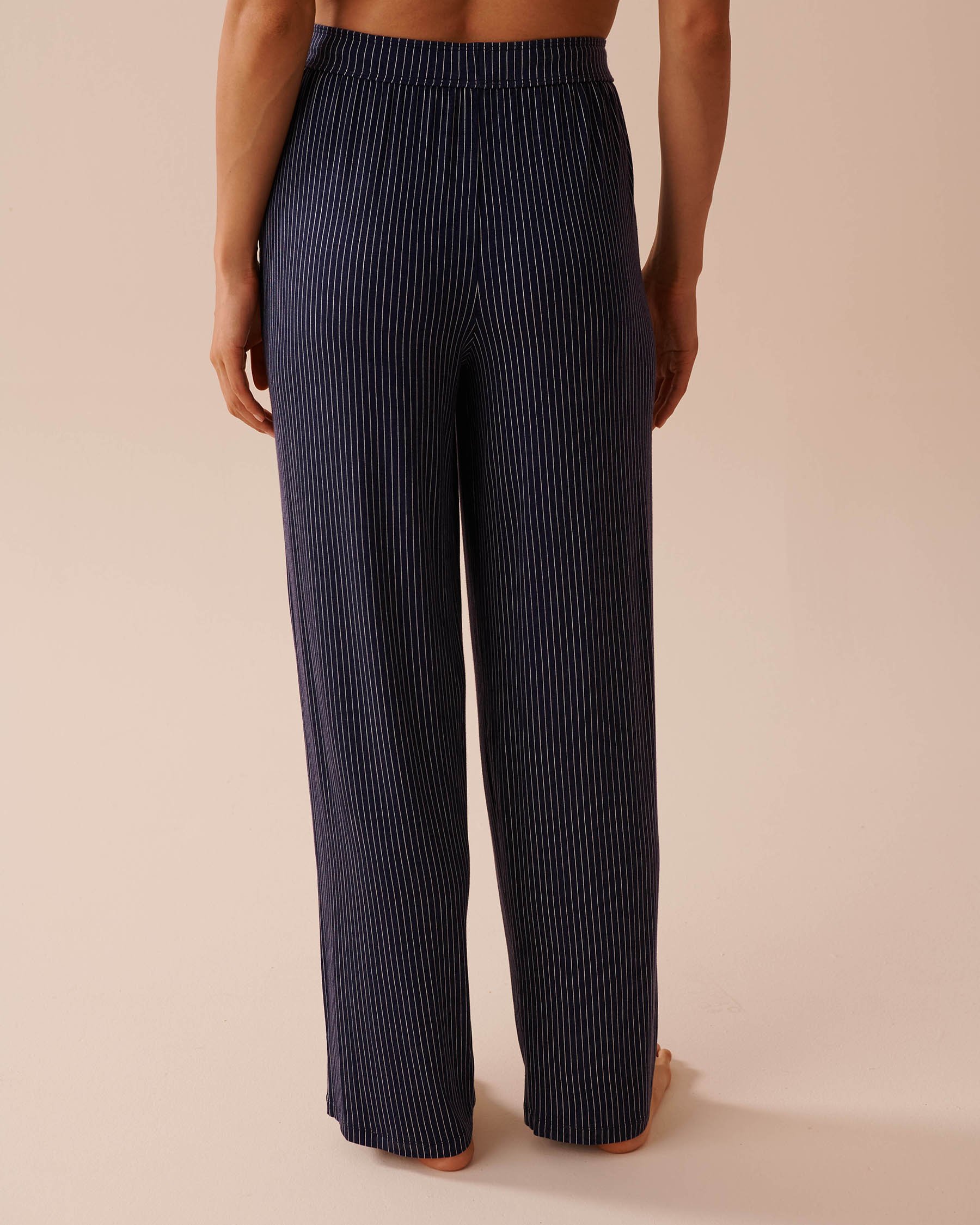 LA VIE EN ROSE Soft Jersey Pants Navy Stripes 40200621 - View2