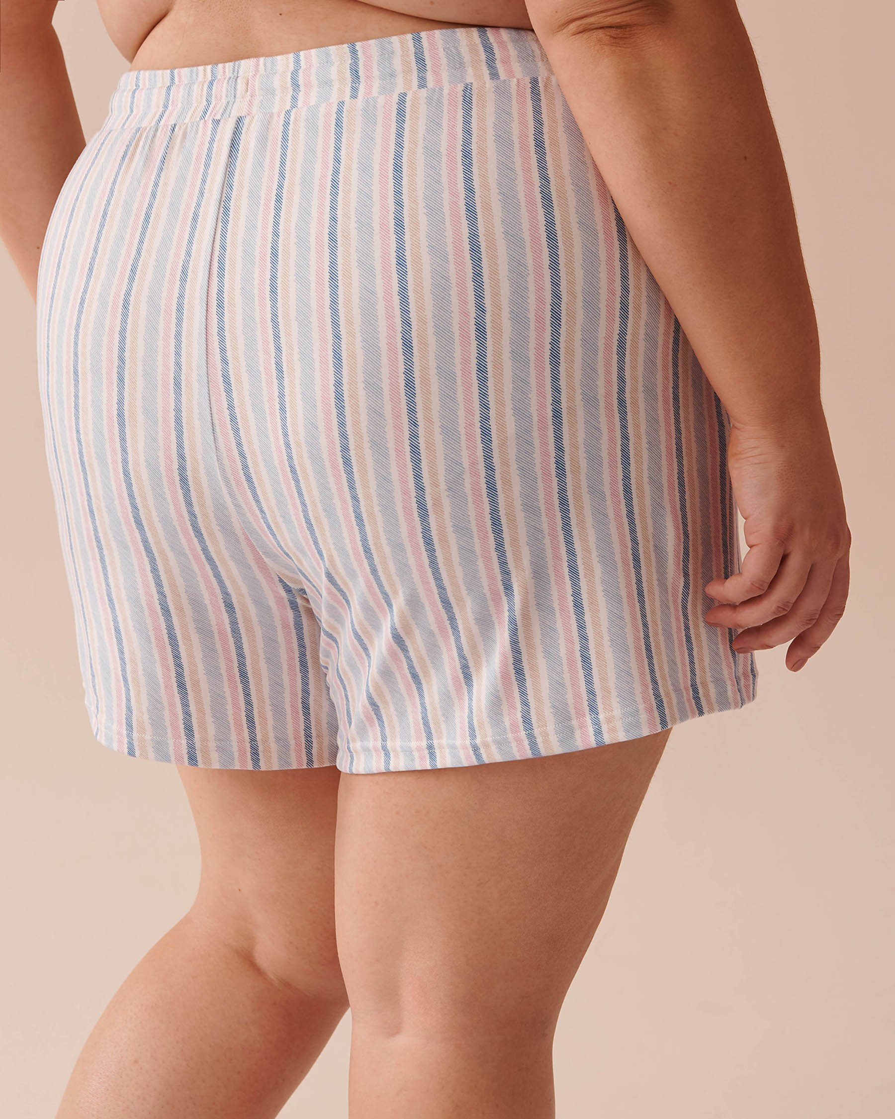 LA VIE EN ROSE Soothing Stripes Super Soft Pajama Shorts Soothing Stripes 40200617 - View4