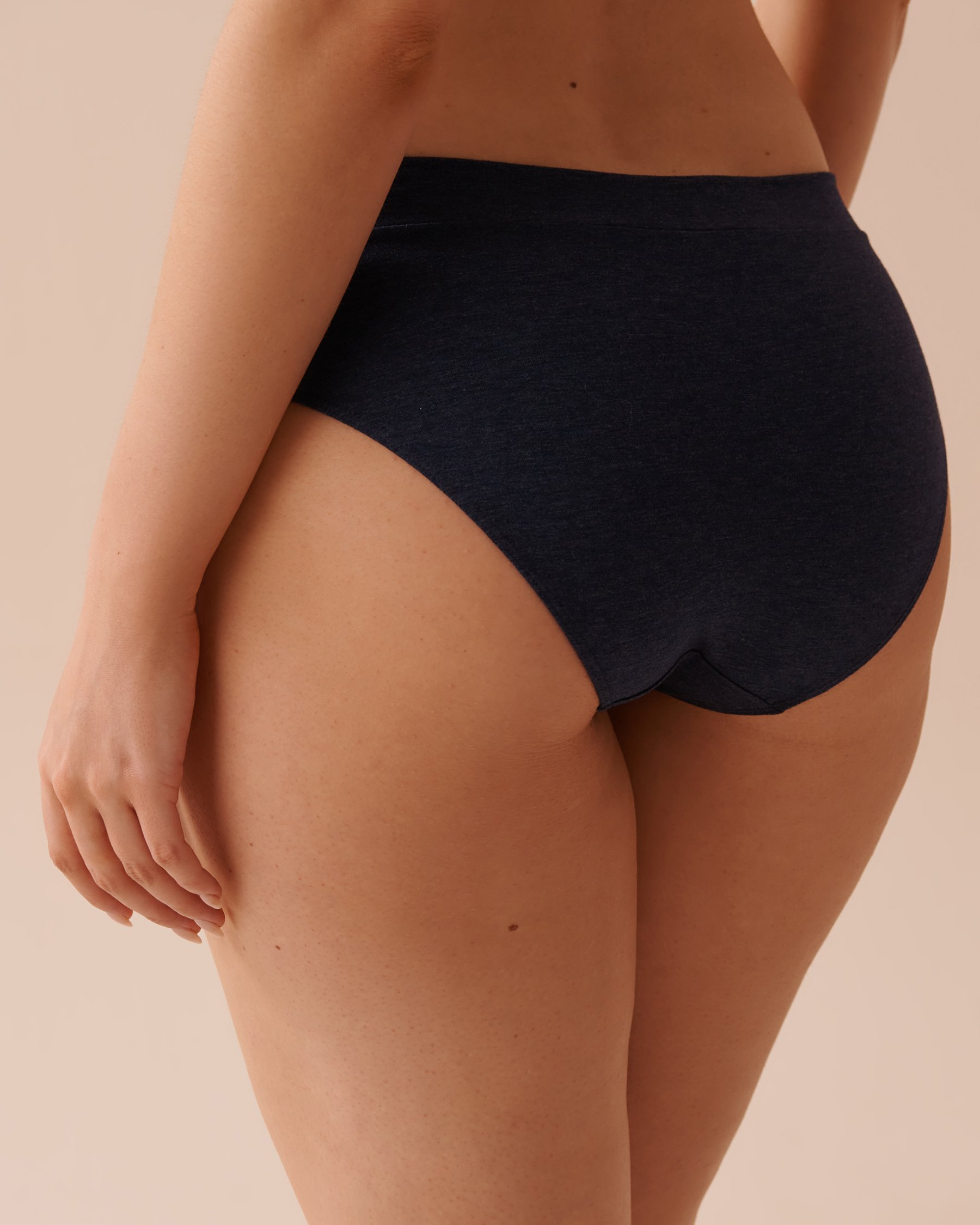 LA VIE EN ROSE Culotte bikini en coton Bleu nuit 20100502 - Voir2