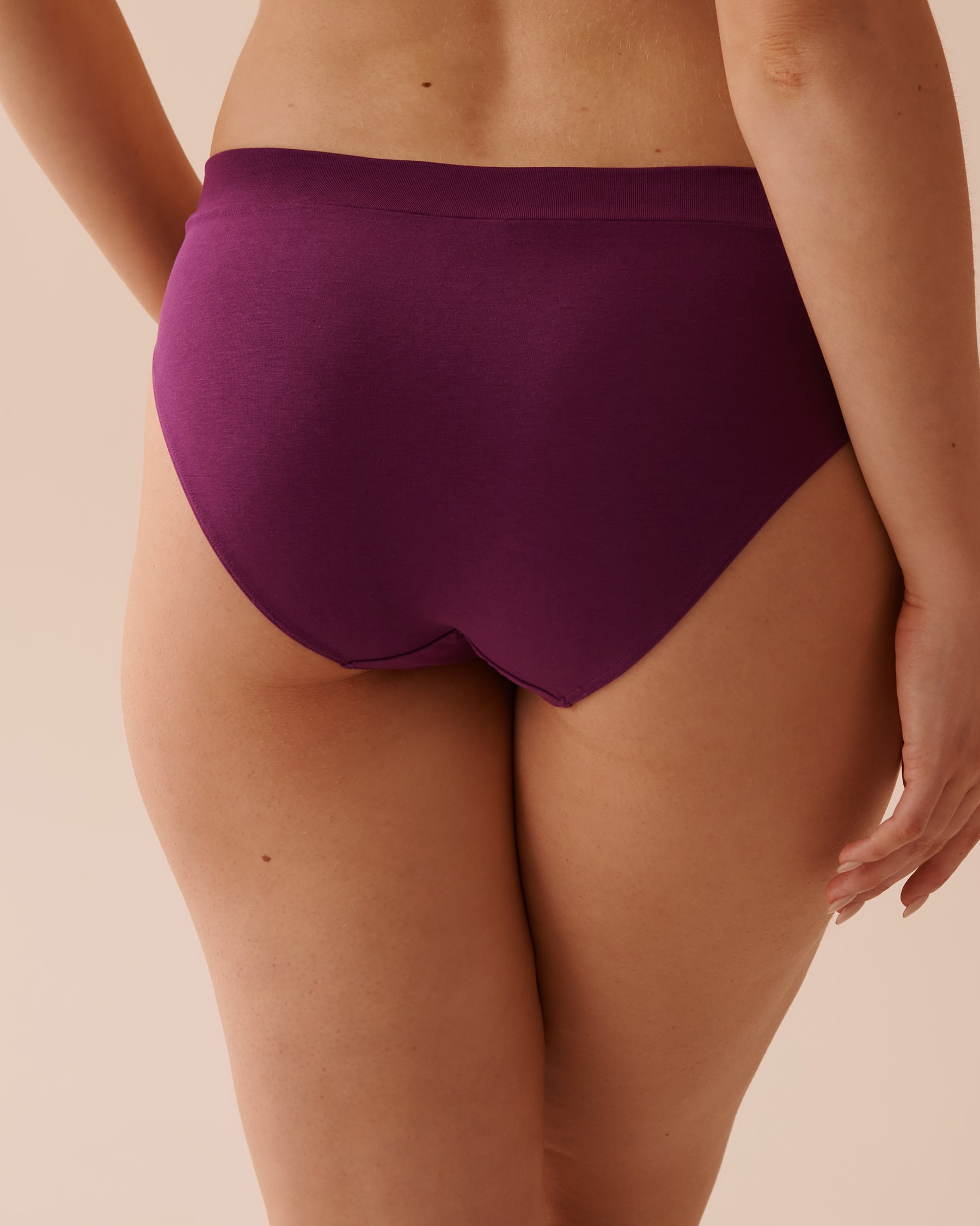 LA VIE EN ROSE Culotte bikini en coton Violet vibrant 20100502 - Voir2