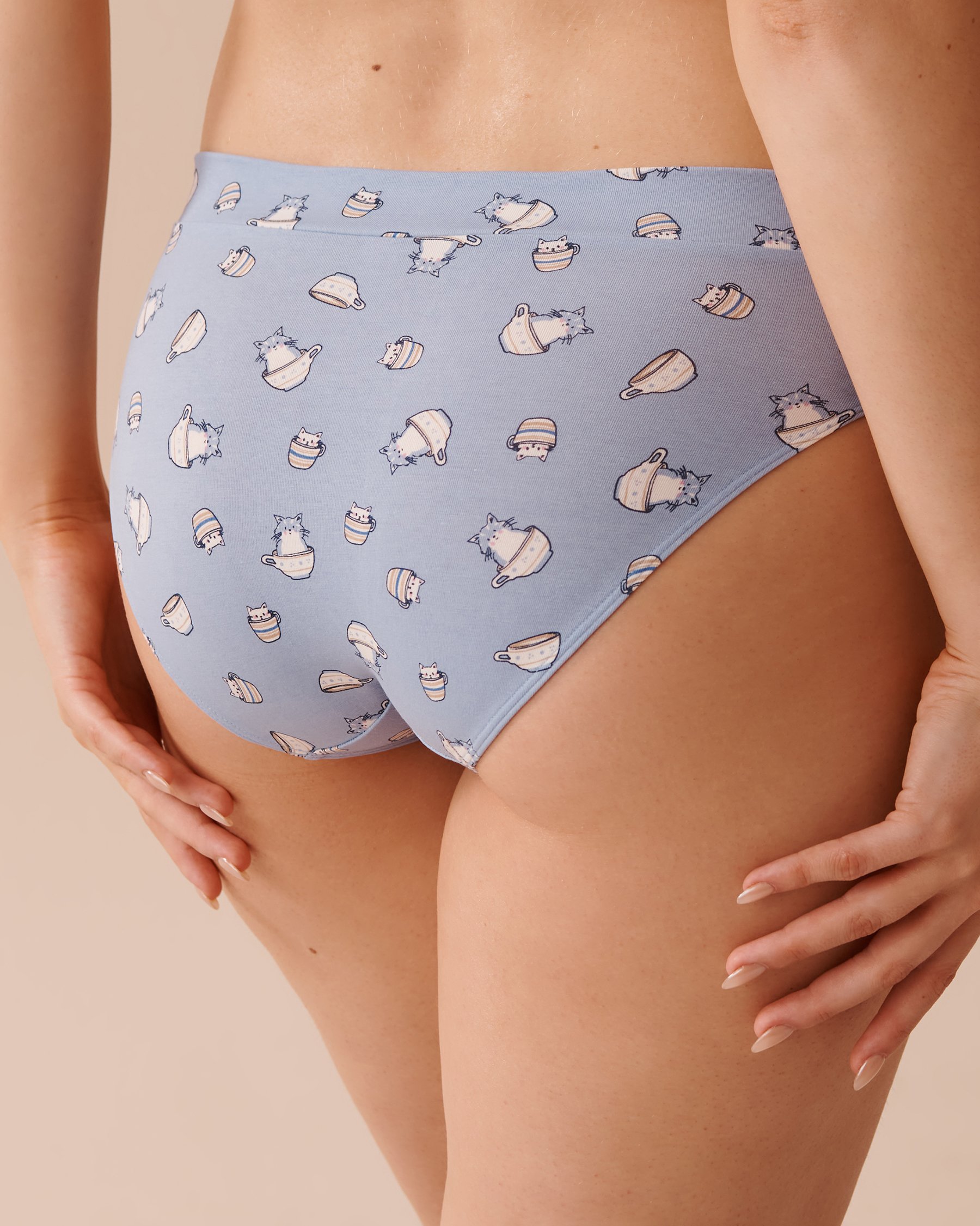 LA VIE EN ROSE Culotte bikini en coton Imprimé chat 20100502 - Voir2